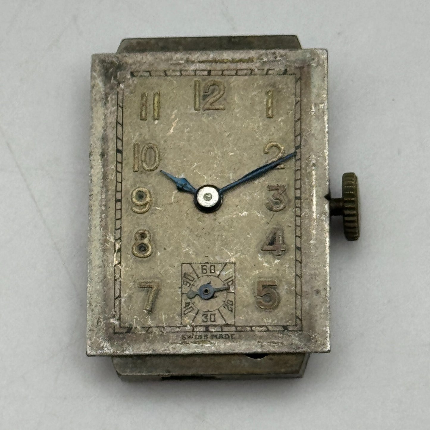 17.7mm Running Marvin Cal 610 Manual Wind Tank Watch Movement Vintage PARTS