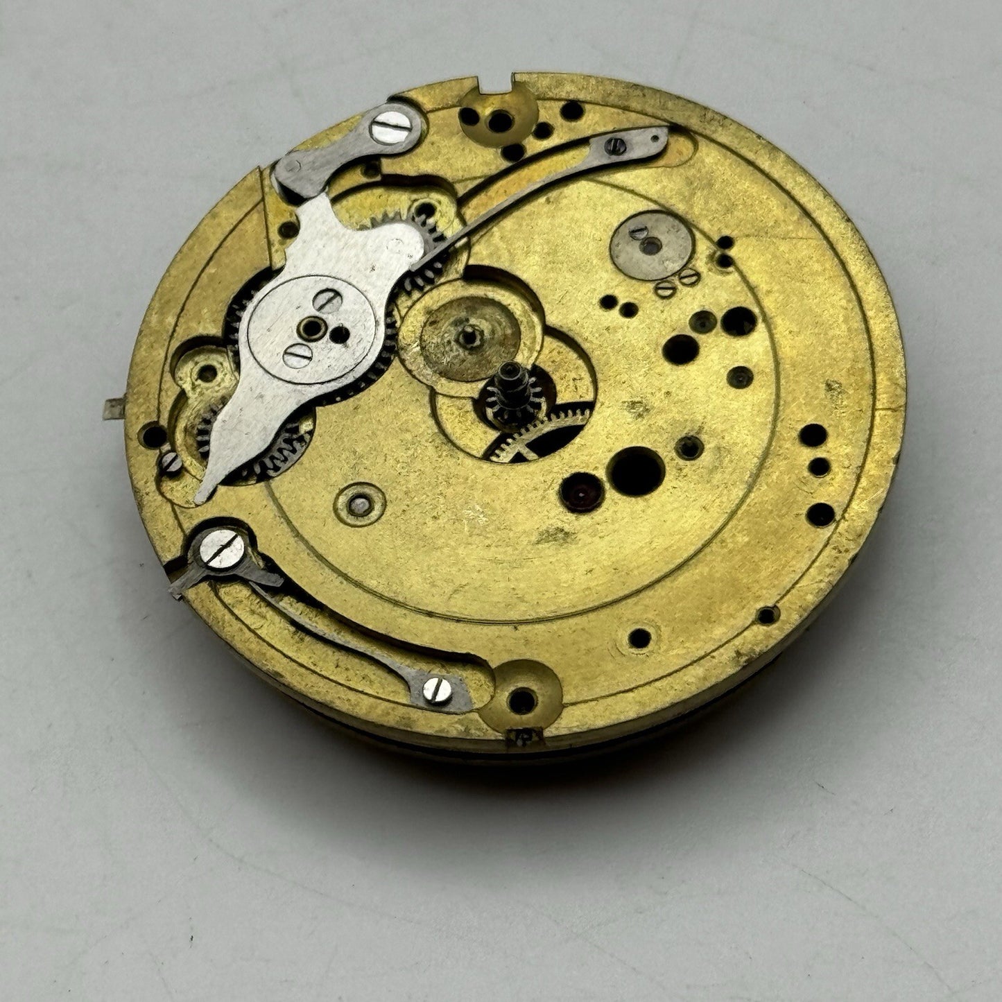 42.9mm Unidentified Chronograph Pocket Watch Movement FOR PARTS Restoration