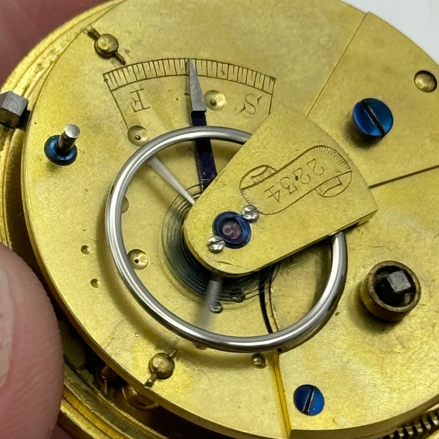 43mm Antique Good Quality Unidentified English Pocket Watch Movement PARTS SPARE
