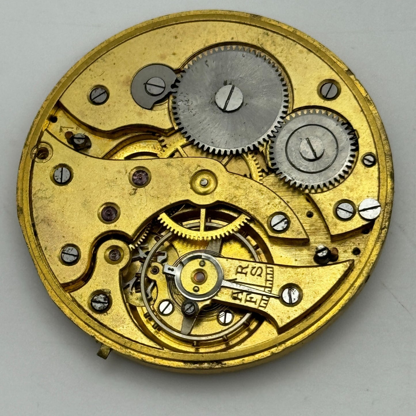 42.9mm Unidentified Open Face Sub Seconds Swiss Pocket Watch Movement PARTS