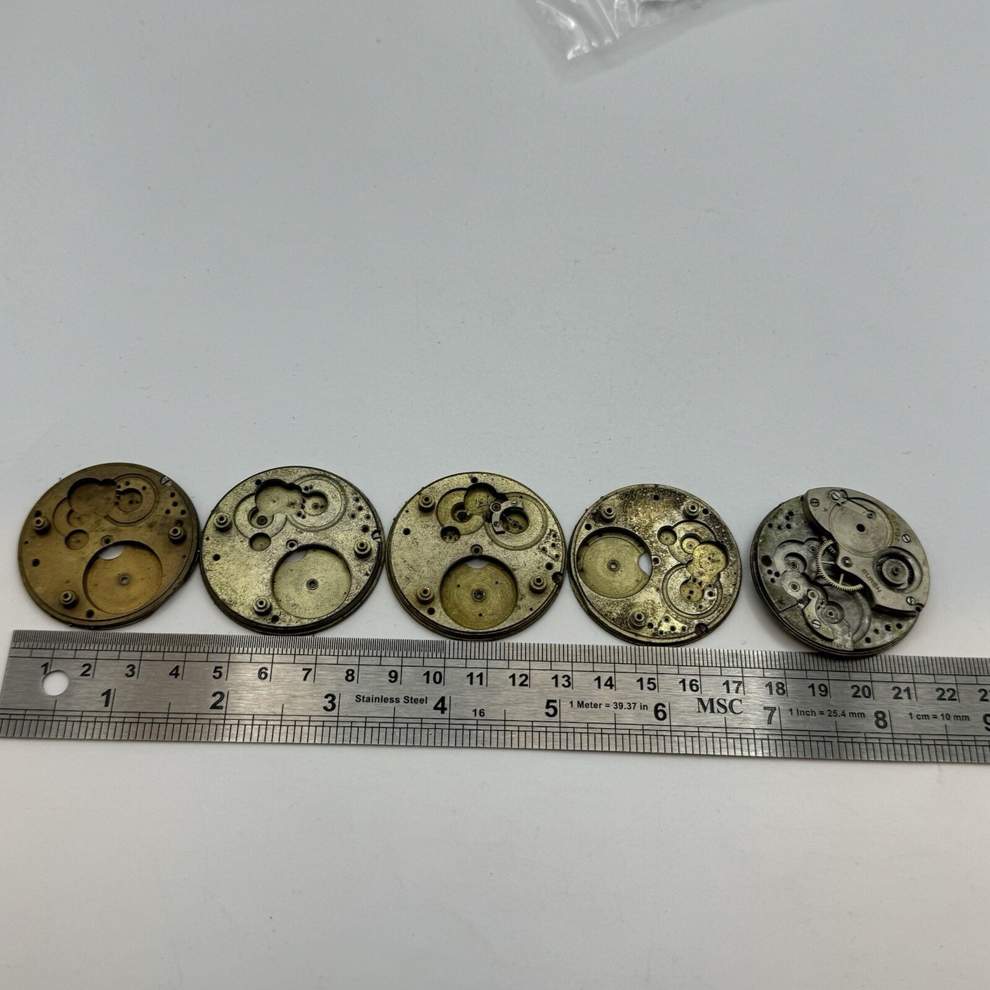 Buren Partial Pocket Watch Movement X 5 Job Lot Parts Repair Watchmakers Spares