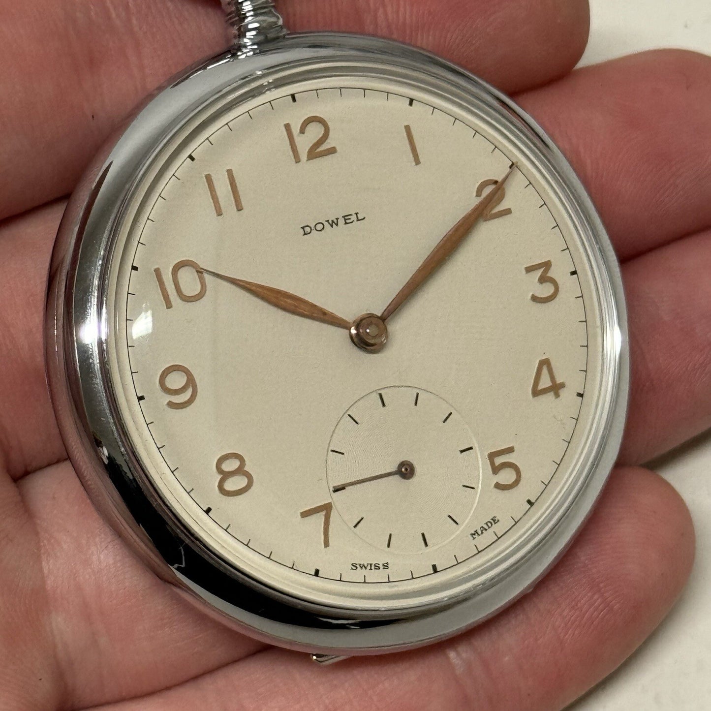 49mm Vintage Dowel NEW OLD STOCK Open Face Sub Seconds Pocket Watch TO SERVICE