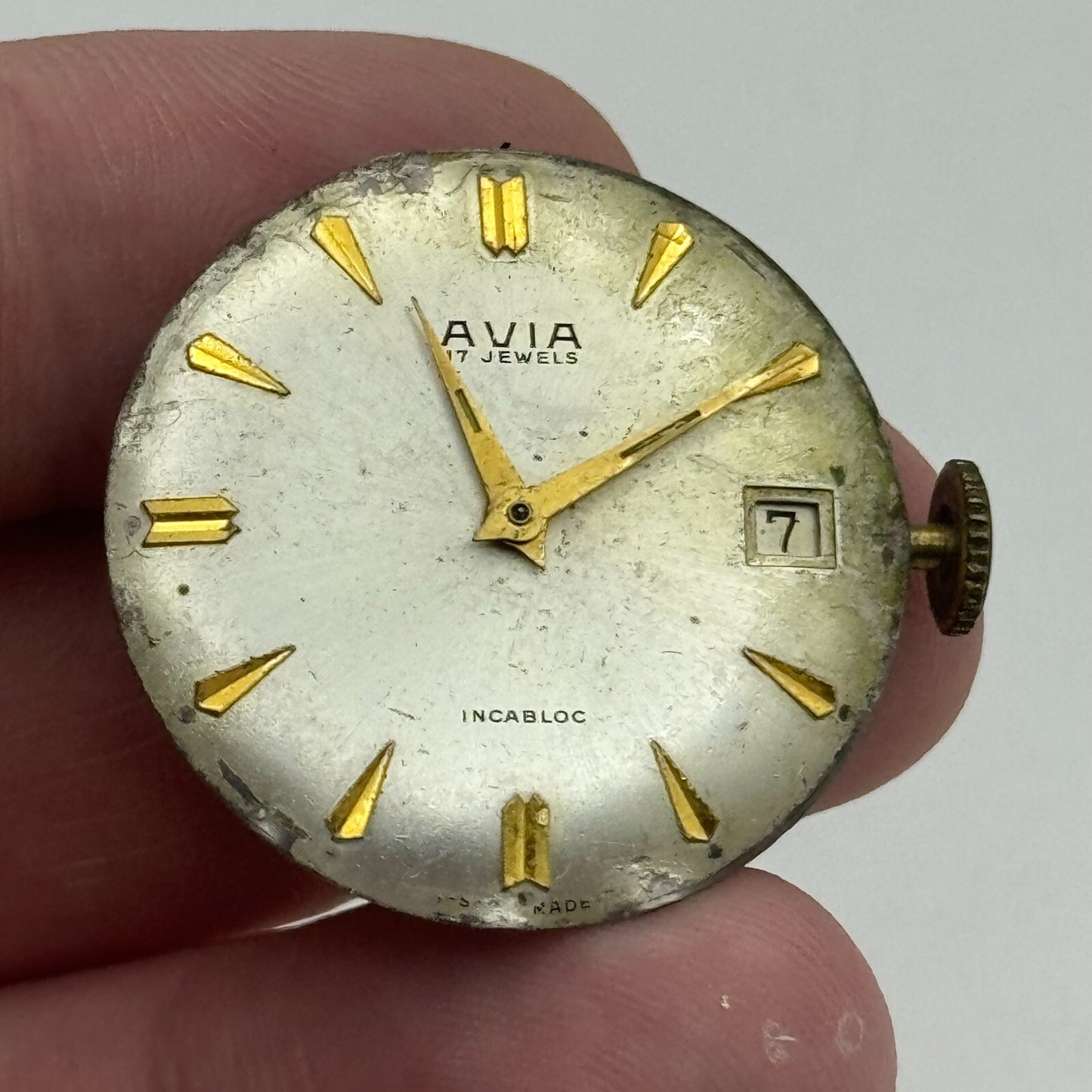 26mm Mens Avia ETA 2408 Manual Wind 17 Jewels Watch Movement PARTS REPAIR SPARE