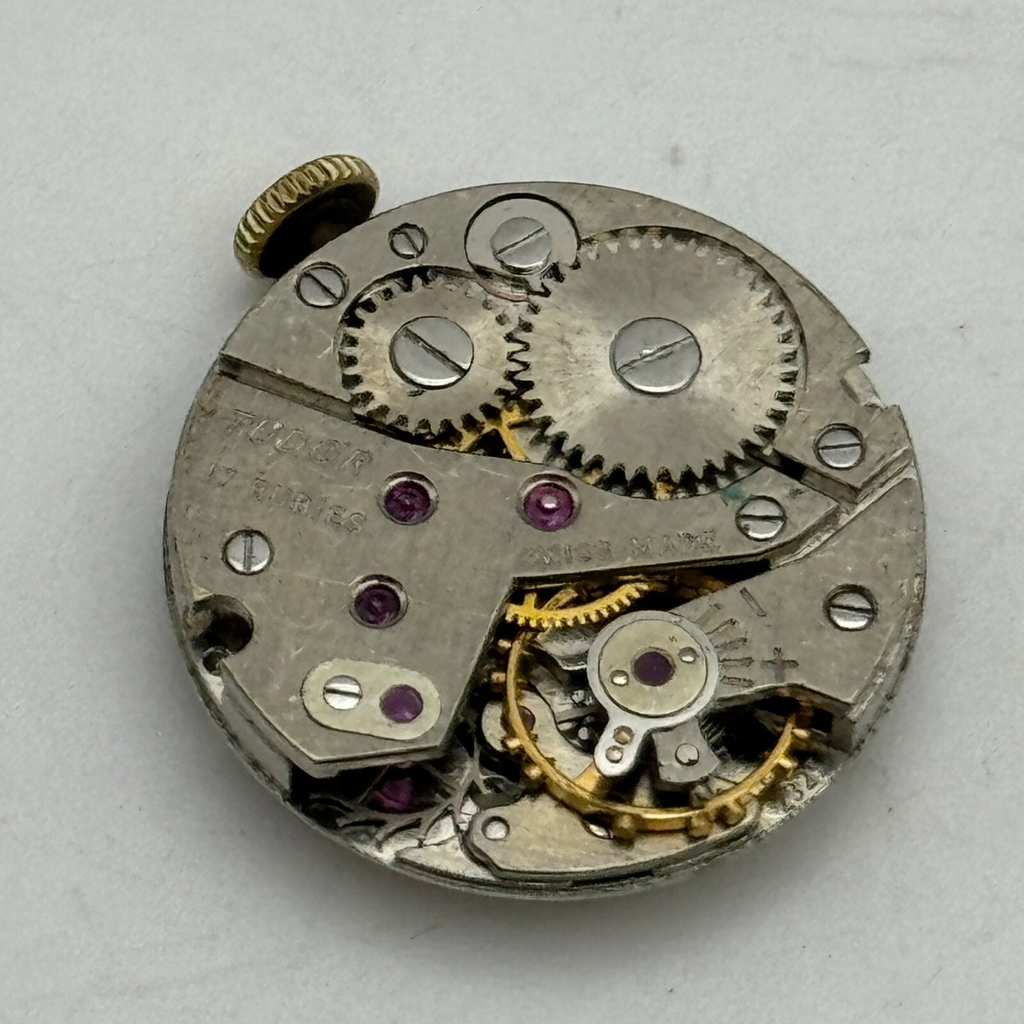 19.6mm Tudor Cal 2325 & 4.2mm Rolex Crown Manual Wind Swiss Watch Movement PARTS