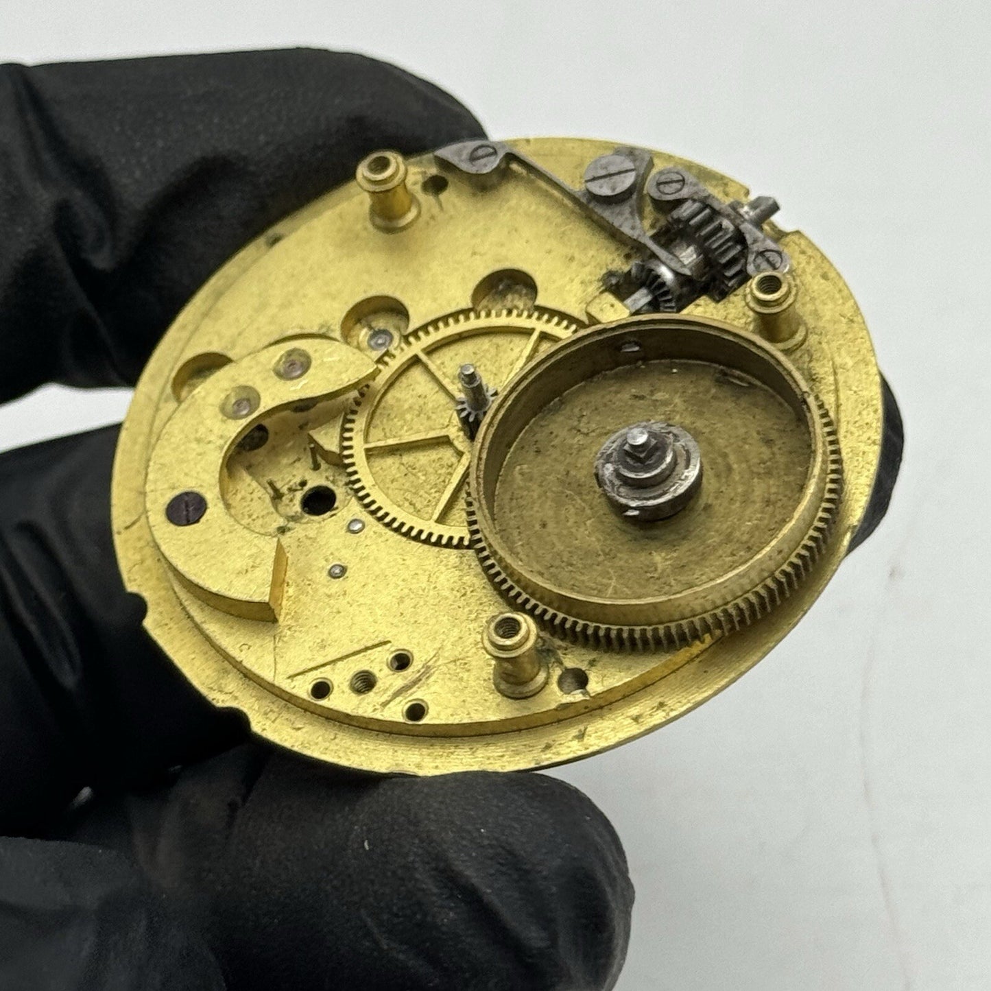 43.7mm Unidentified Partial Pocket Watch Movement FOR PARTS Restoration