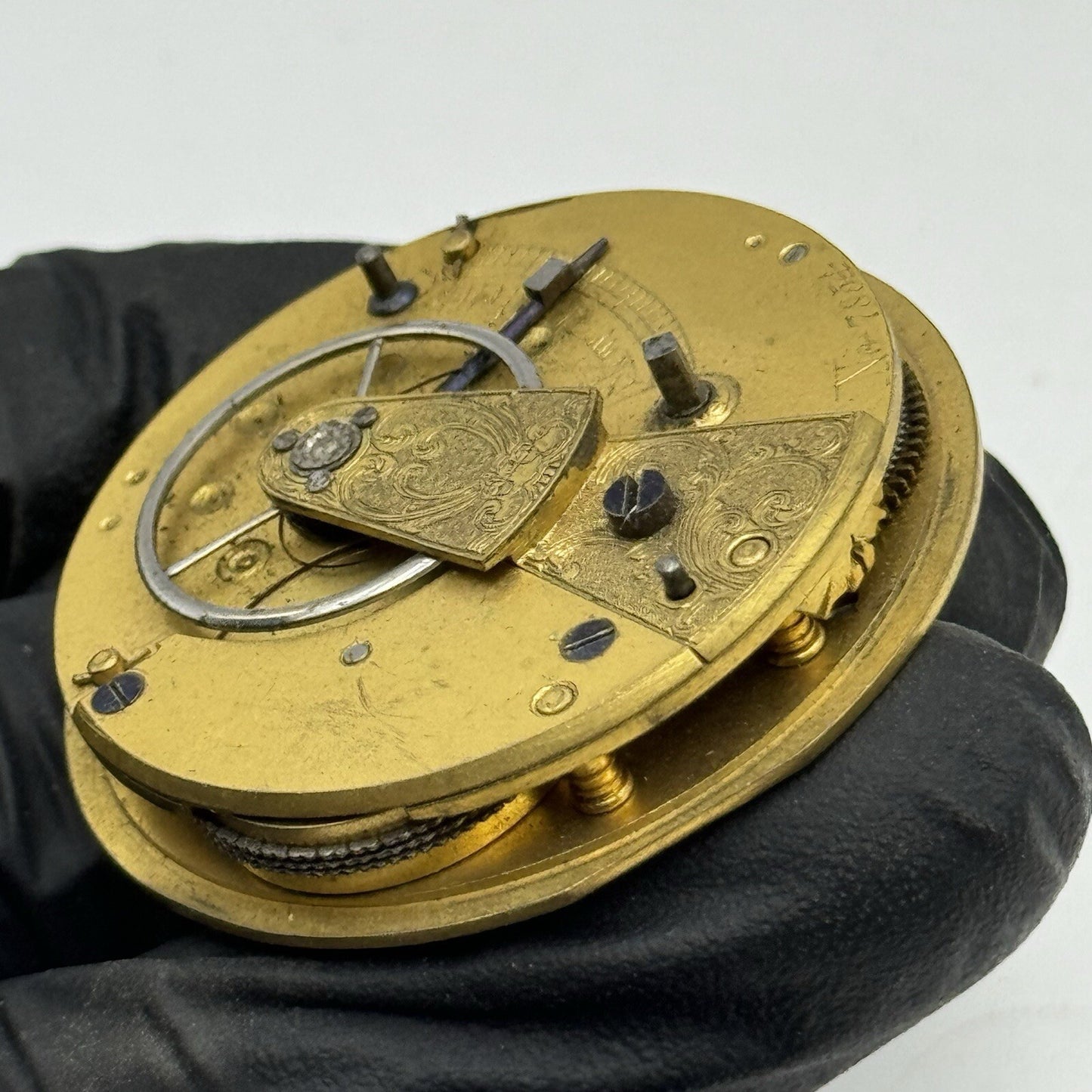 42.9mm Unidentified J.D 16 Fusee Pocket Watch Movement FOR PARTS Restoration