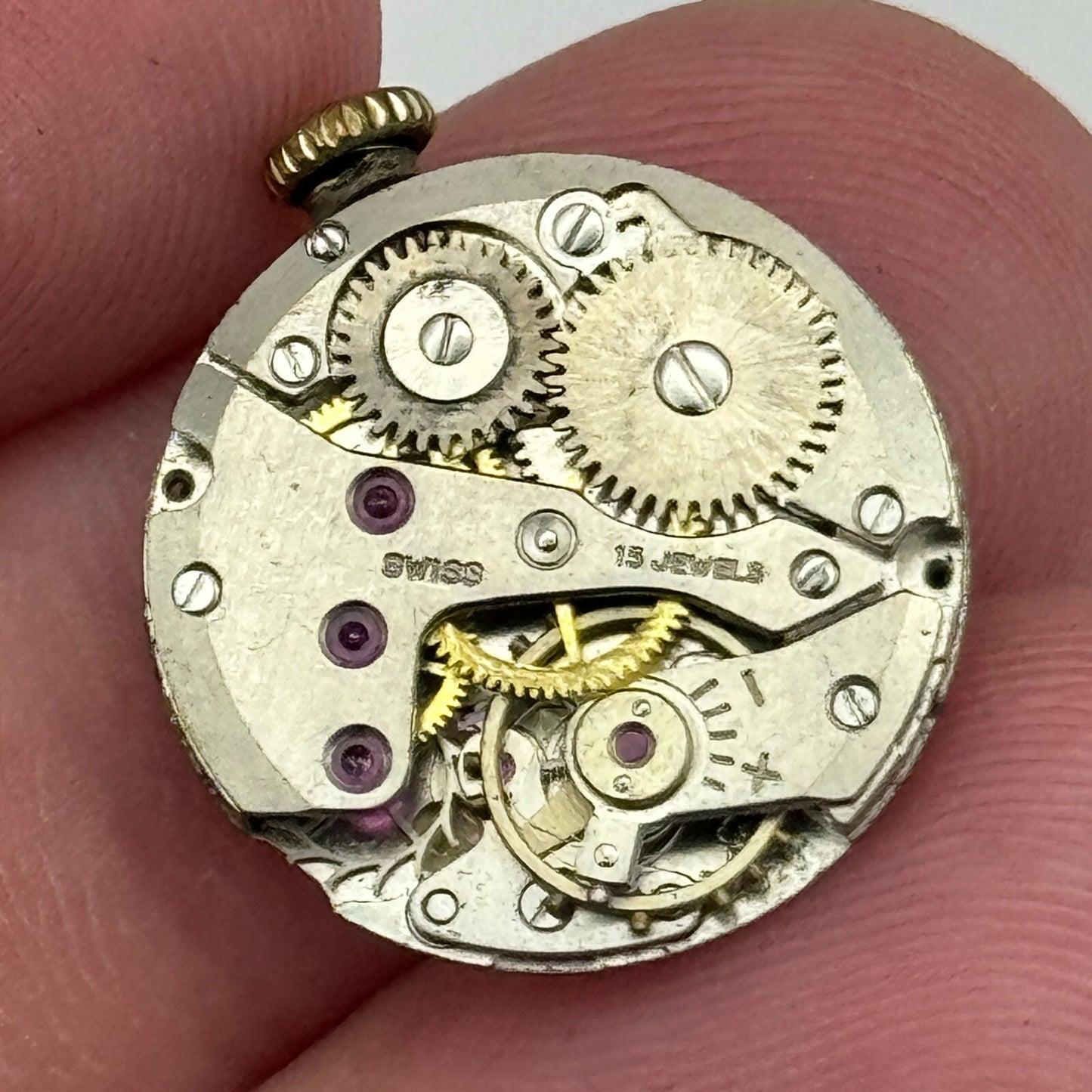 17.5mm Ladies Avia Felsa F 4023 Manual Wind Watch Movement Swiss Vintage PARTS