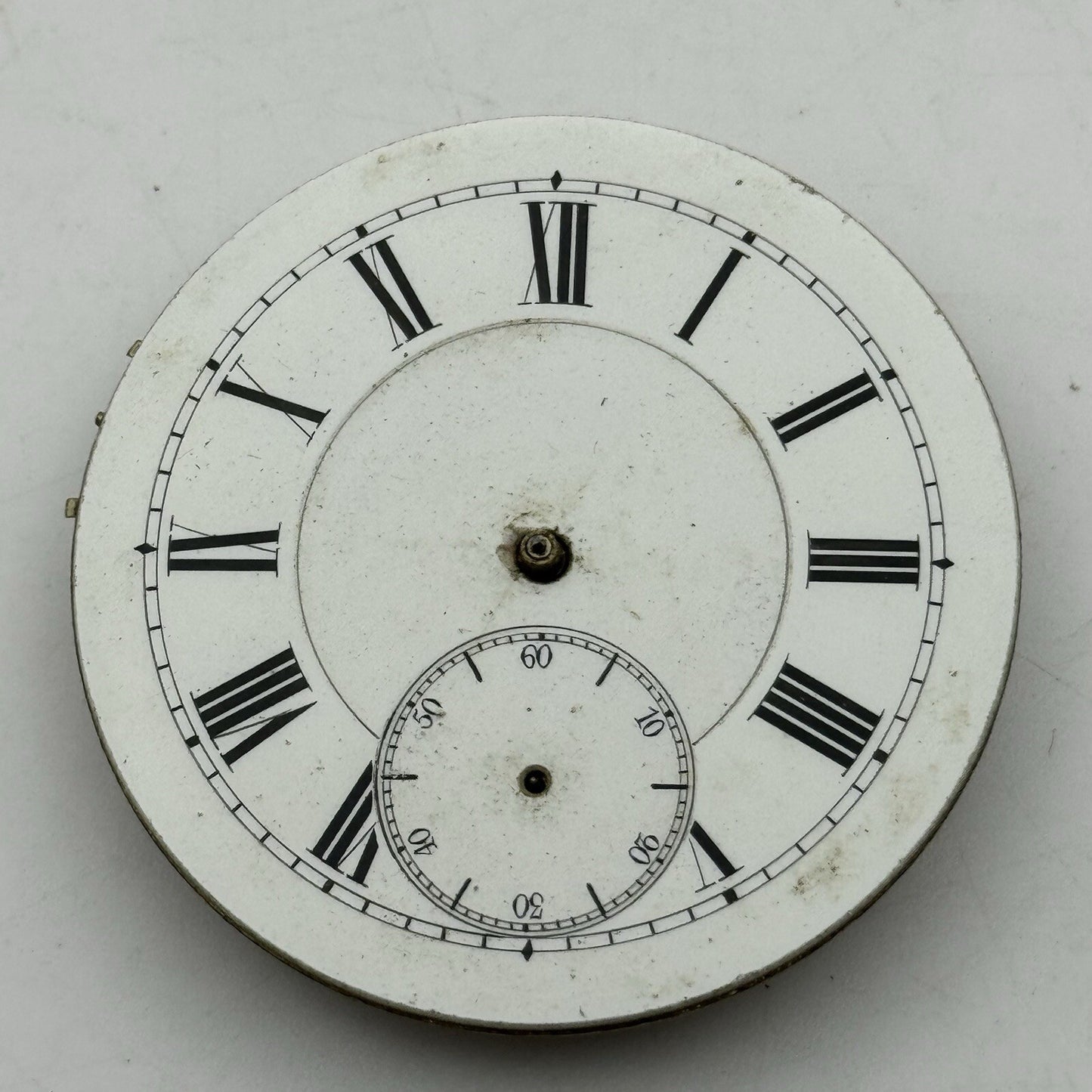 45.2mm Unidentified Pocket Watch Movement Roman Numerals Dial FOR PARTS