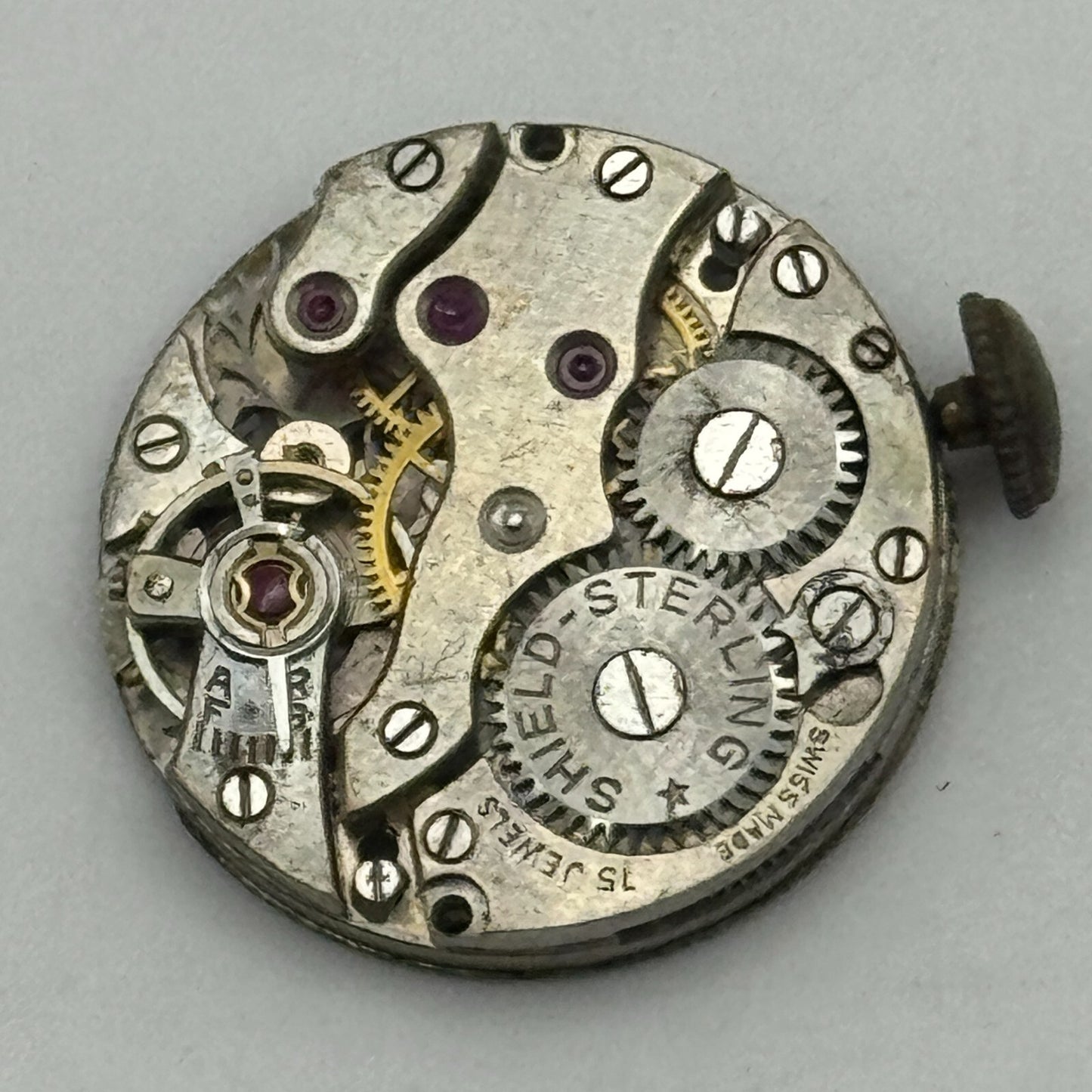 19.7mm Sterling Shield Peseux P 60 Balance Ok Manual Wind Watch Movement PARTS