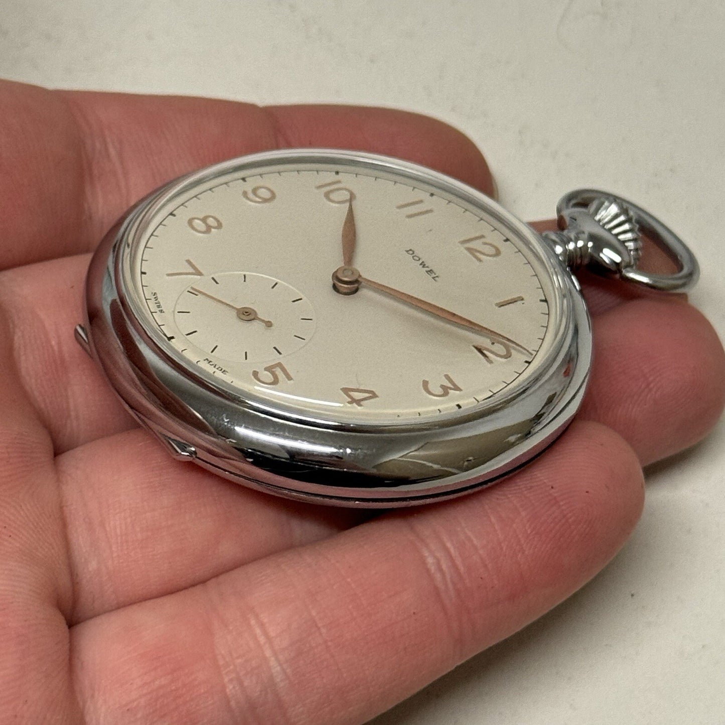 50mm Vintage Dowel NEW OLD STOCK Open Face Sub Seconds Pocket Watch TO SERVICE