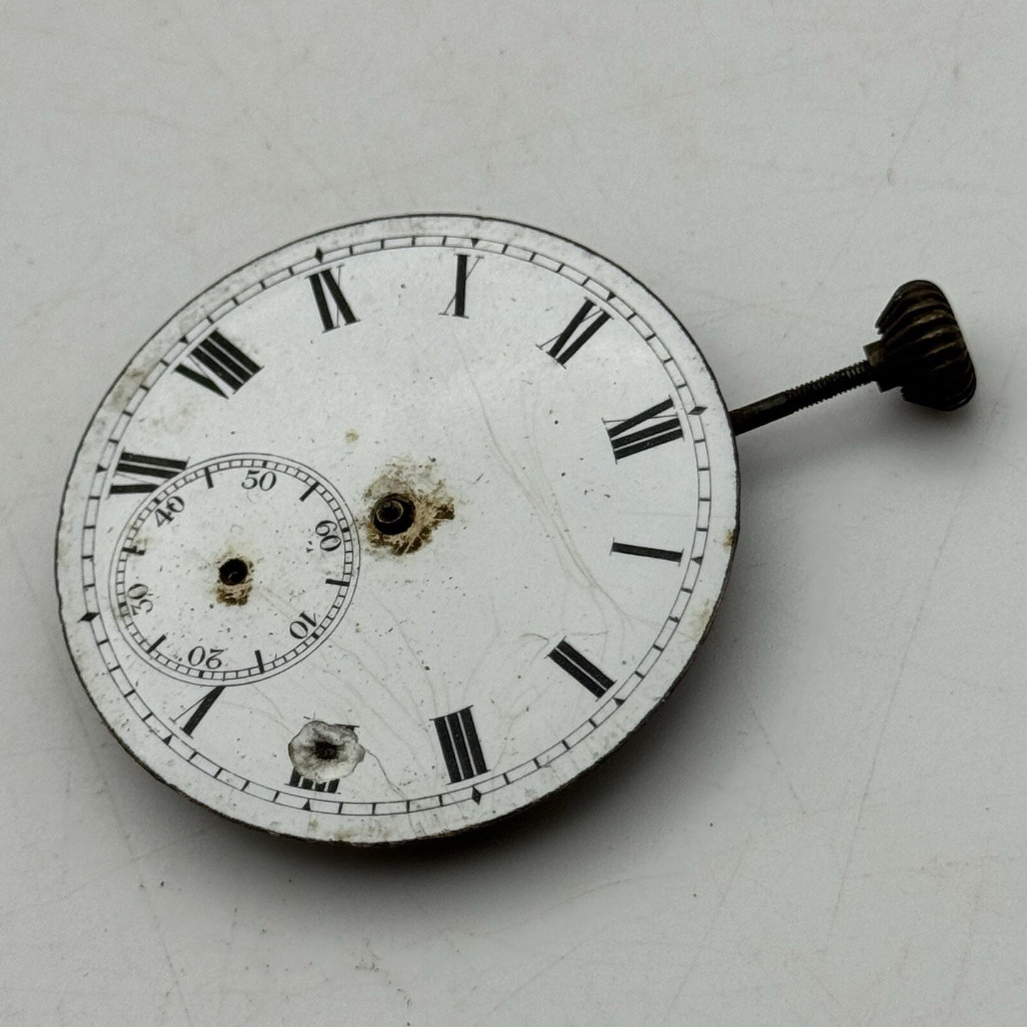 42.5mm Interesting Swiss Top Wind Pocket Watch Movement Dial FOR PARTS