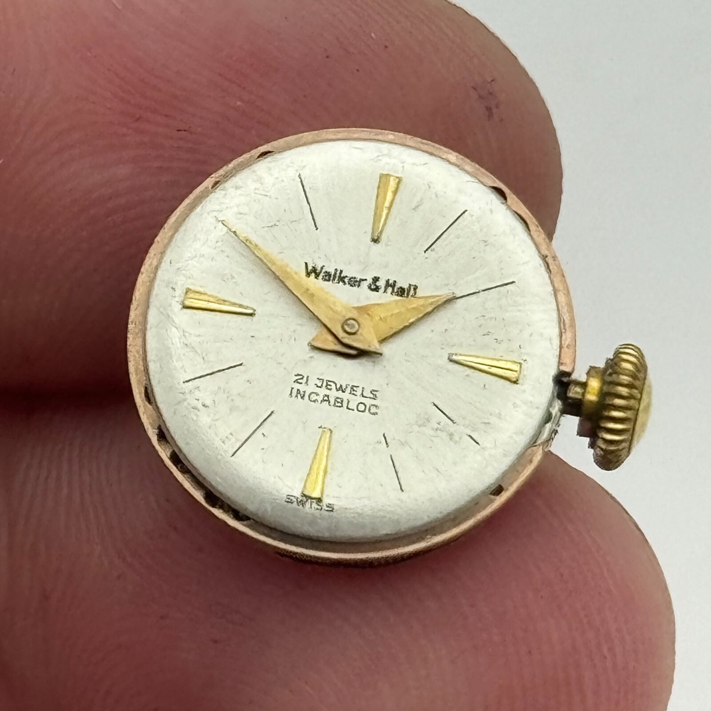 15.5mm Walker & Hall ETA 2412 Manual Wind 21 Jewels Watch Movement PARTS REPAIR