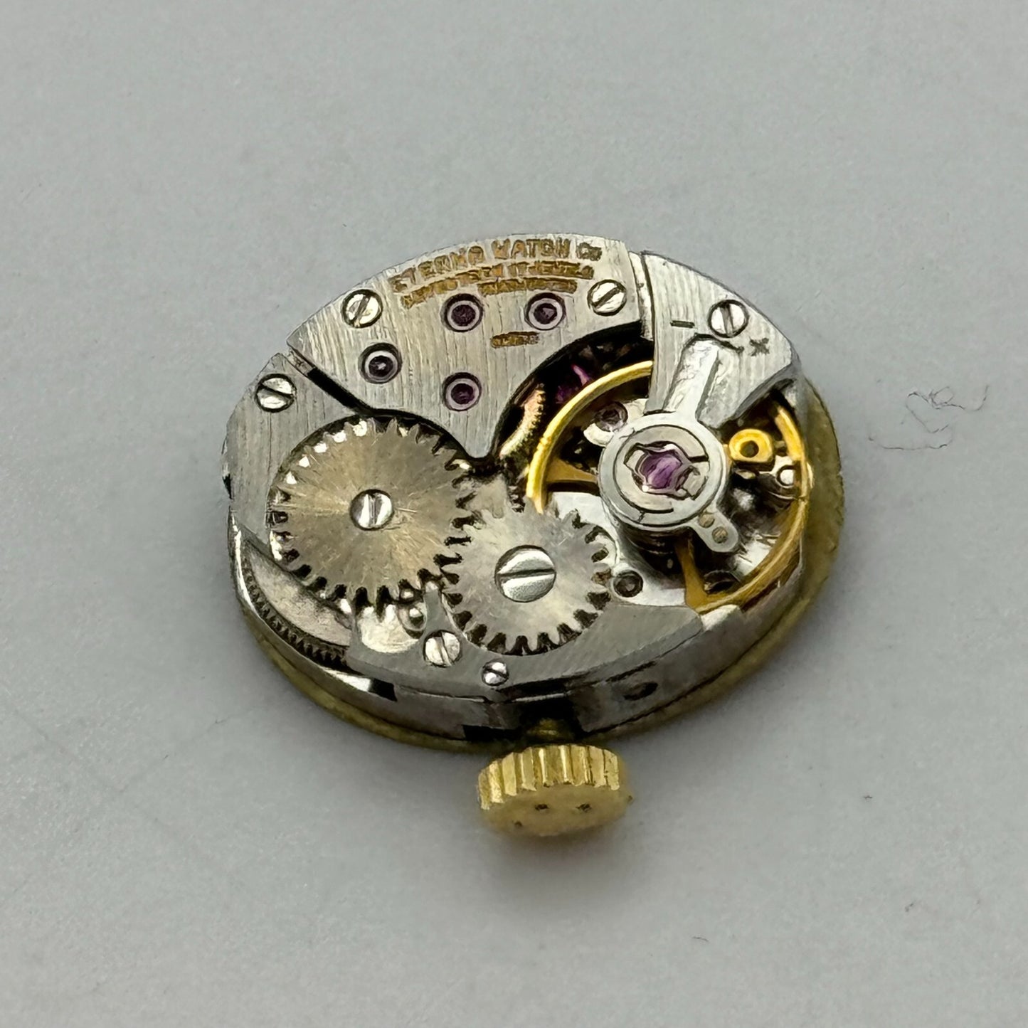 13mm Ladies Eterna 1447K Manual Wind Watch Swiss Movement Dial Hands Crown PARTS