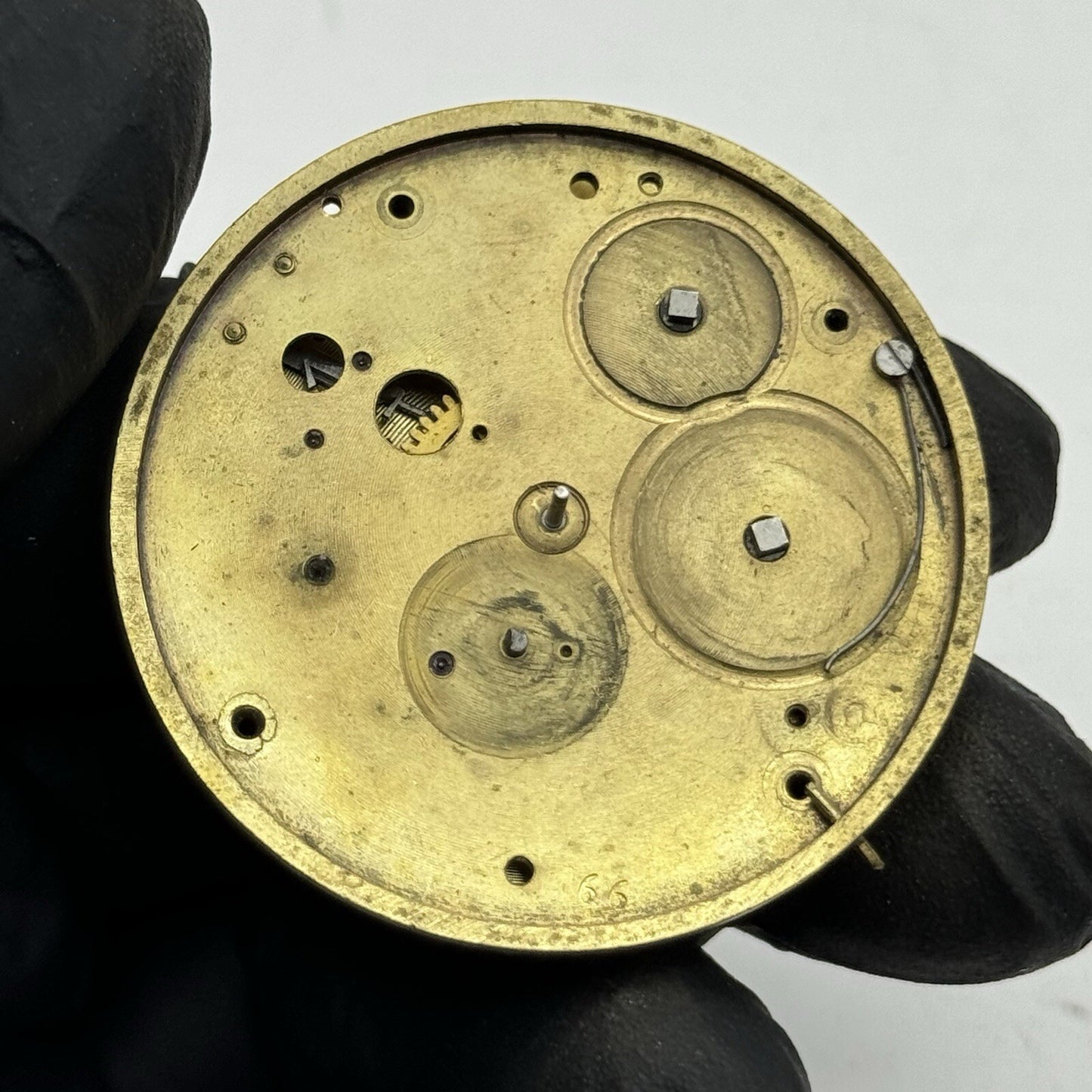 45.6mm Unidentified Partial Pocket Watch Movement FOR PARTS Repair Project