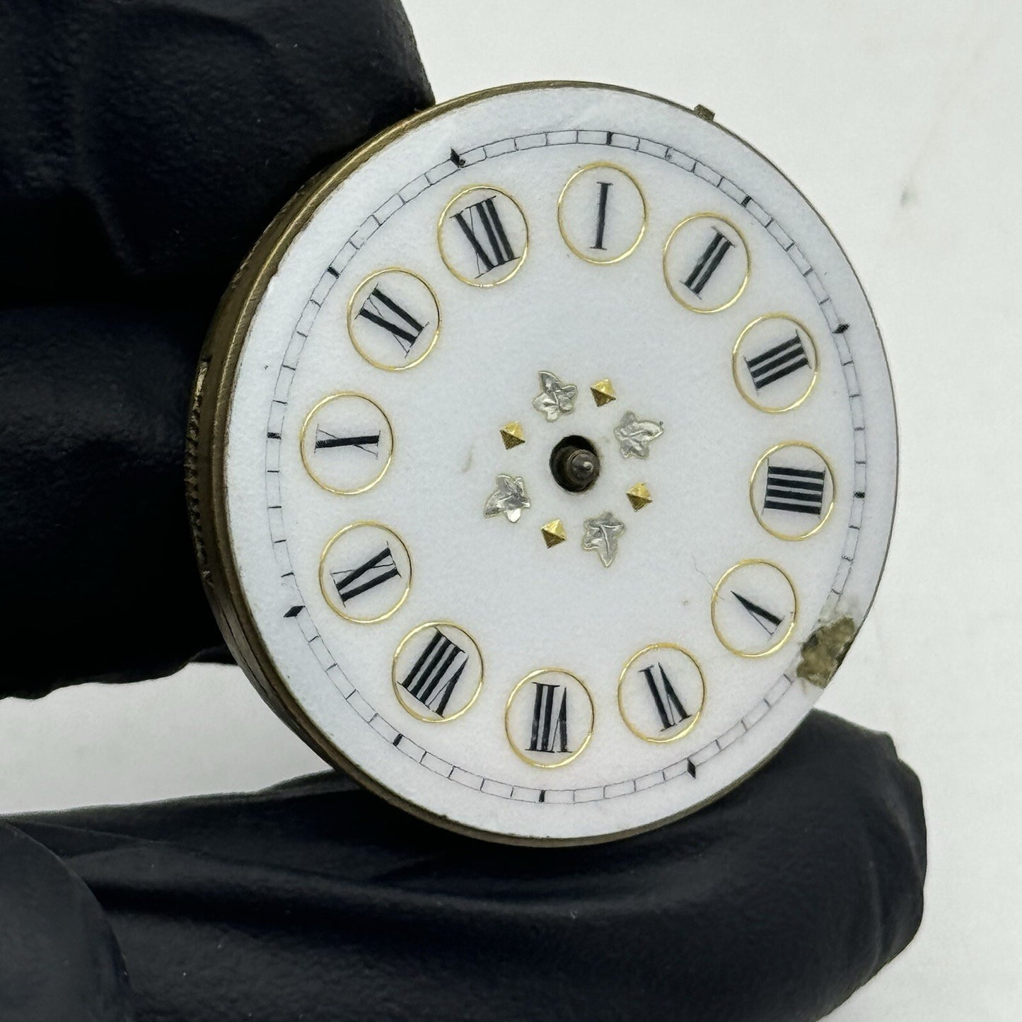31mm Beautiful Patterned Dial Cylinder Pocket Watch Movement FOR PARTS