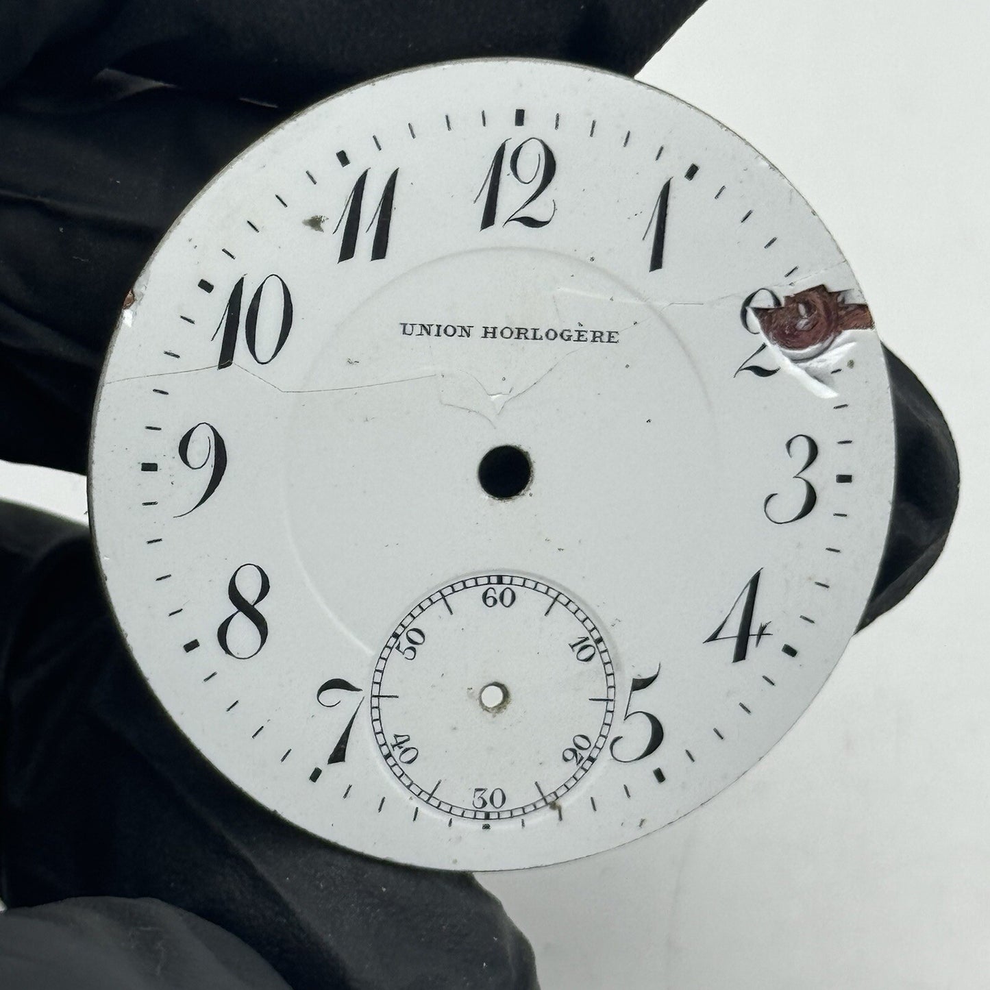 41.4mm Union Horlogere U H Pocket Watch Movement Dial FOR PARTS Restore