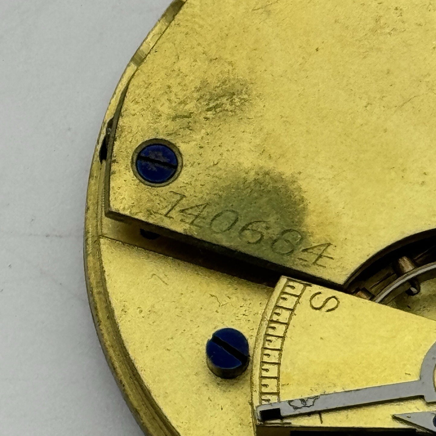44.7mm Unidentified White Porcelain Dial Pocket Watch Movement FOR PARTS