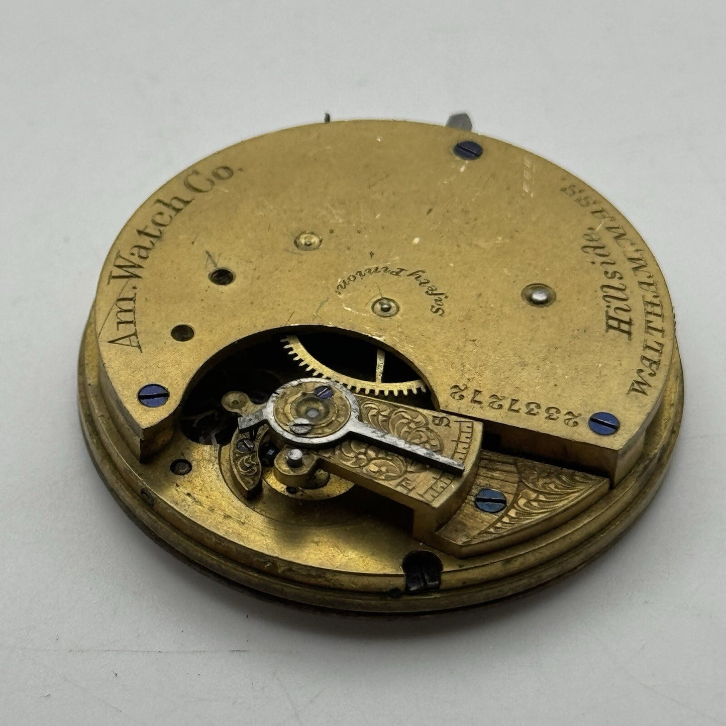 42mm Manual Wind Waltham Hillside No Balance Pocket Watch Movement FOR PARTS