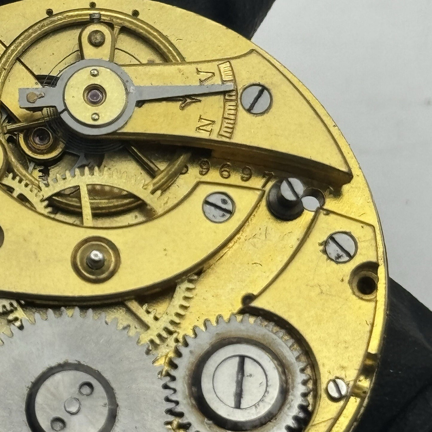 41.4mm Union Horlogere U H Pocket Watch Movement Dial FOR PARTS Restore