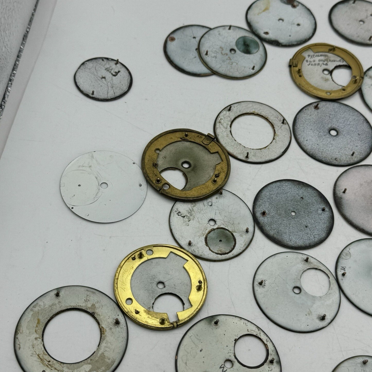 Large Job Lot Of 30- 40 X Pocket Watch Dials Only Spares / Repairs Watchmakers