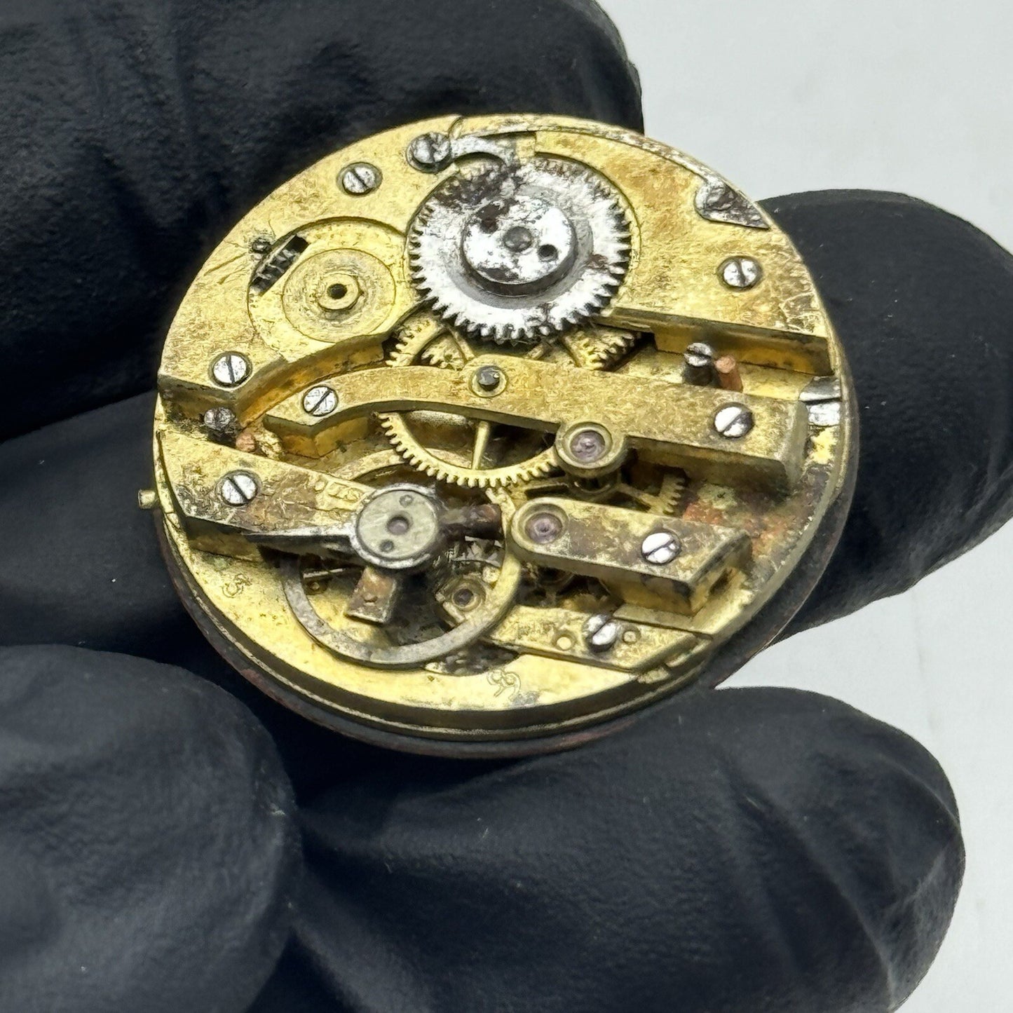 28.7mm Beautiful Quality Patterned Dial Cylinder Pocket Watch Movement FOR PARTS