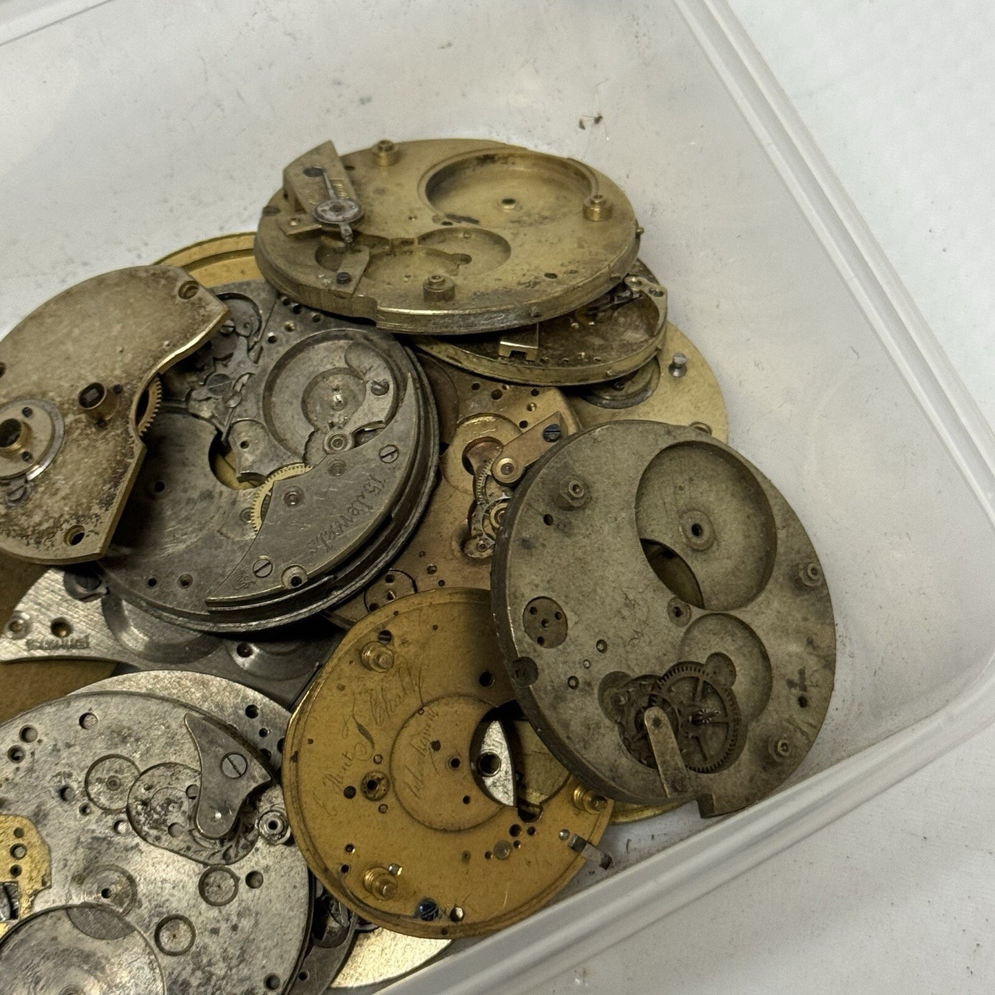 390 Grams Mixed Partial Pocket Watch Movements Watchmakers Job Lot Spares Parts