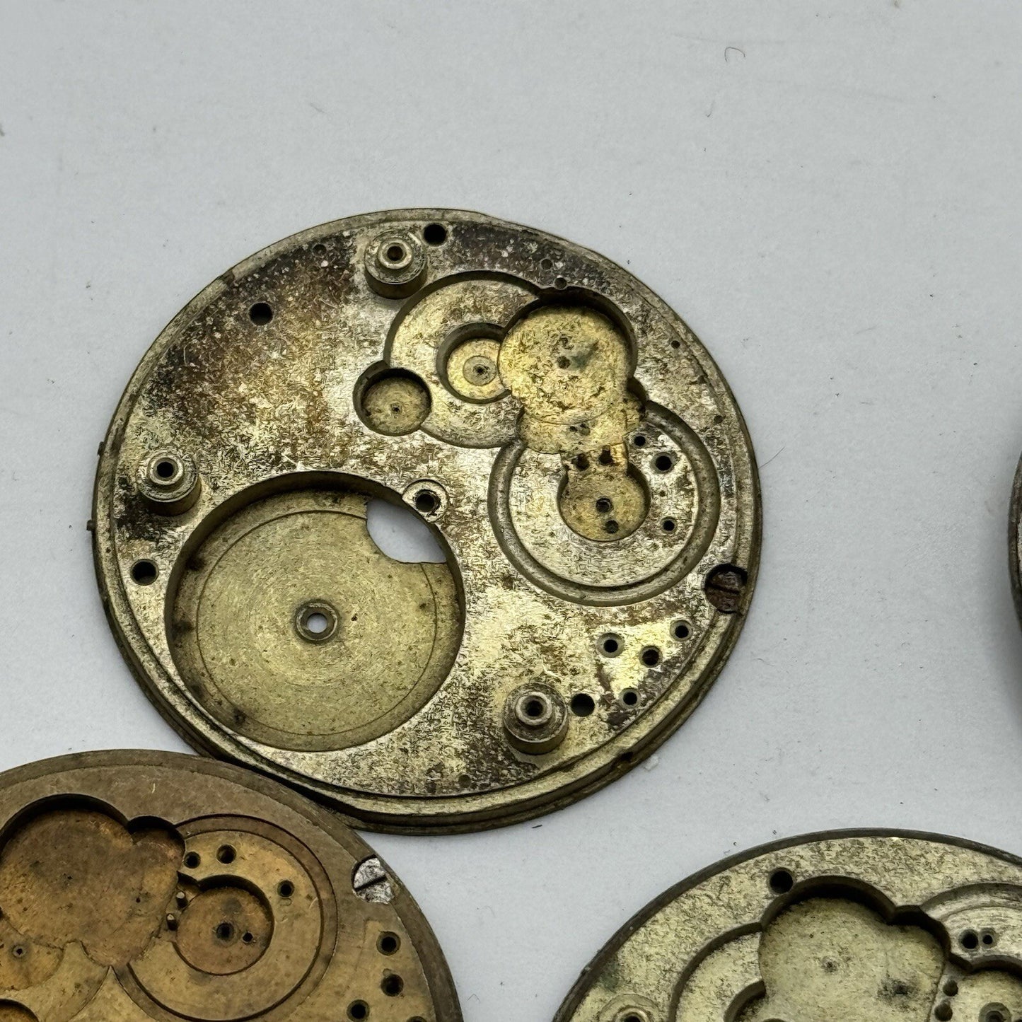 Buren Partial Pocket Watch Movement X 5 Job Lot Parts Repair Watchmakers Spares