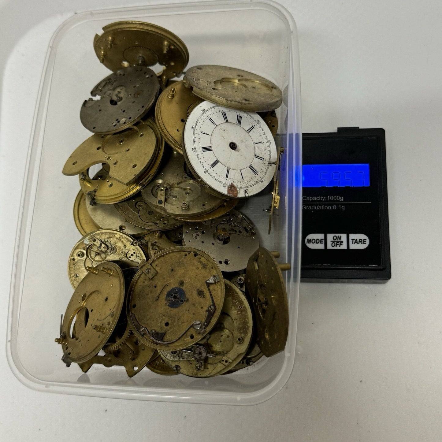 590 Grams Mixed Partial Pocket Watch Movements Watchmakers Job Lot Spares Parts
