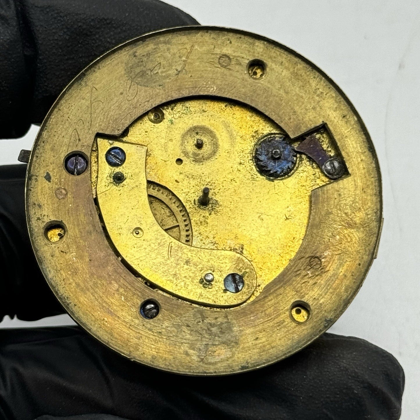 44.9mm Unidentified Quality Antique Fusee Pocket Watch Movement FOR PARTS