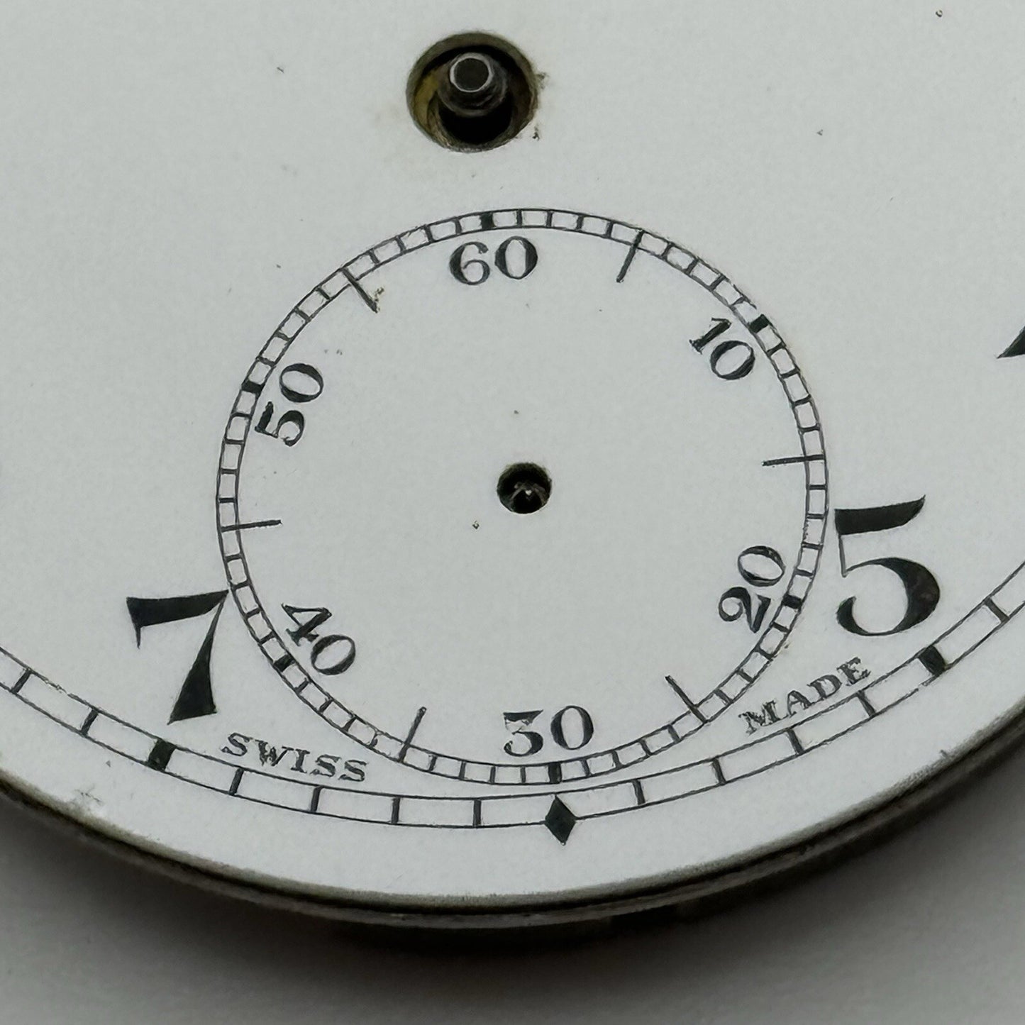 42.9mm Manual Wind Federal Porcelain Dial Pocket Watch Movement FOR PARTS