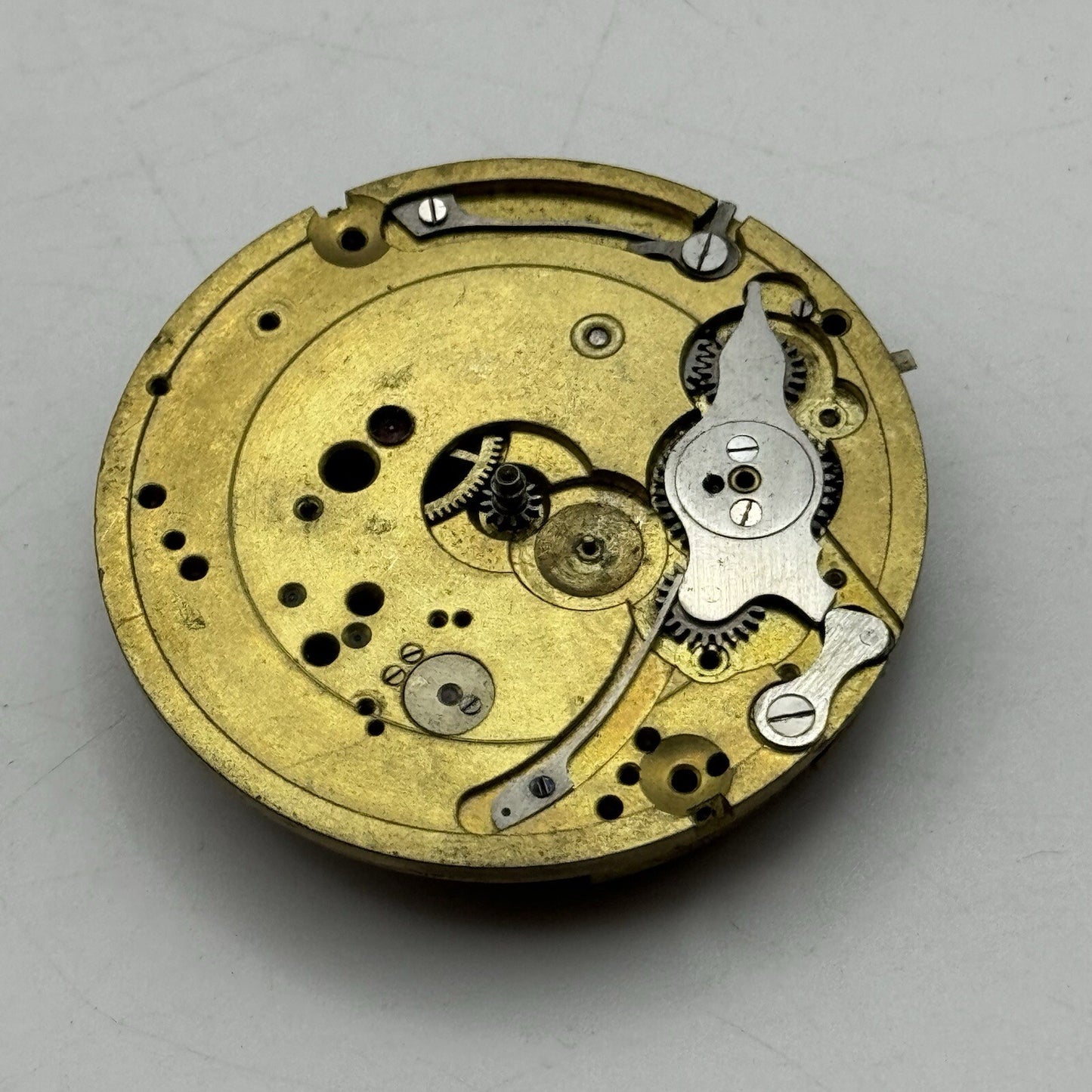 42.9mm Unidentified Chronograph Pocket Watch Movement FOR PARTS Restoration