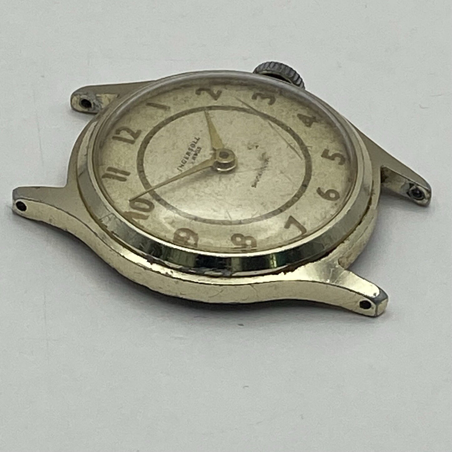 33mm Gents Vintage Ingersoll 5 Jewels Shock Proof Wristwatch NON WORKING Spares
