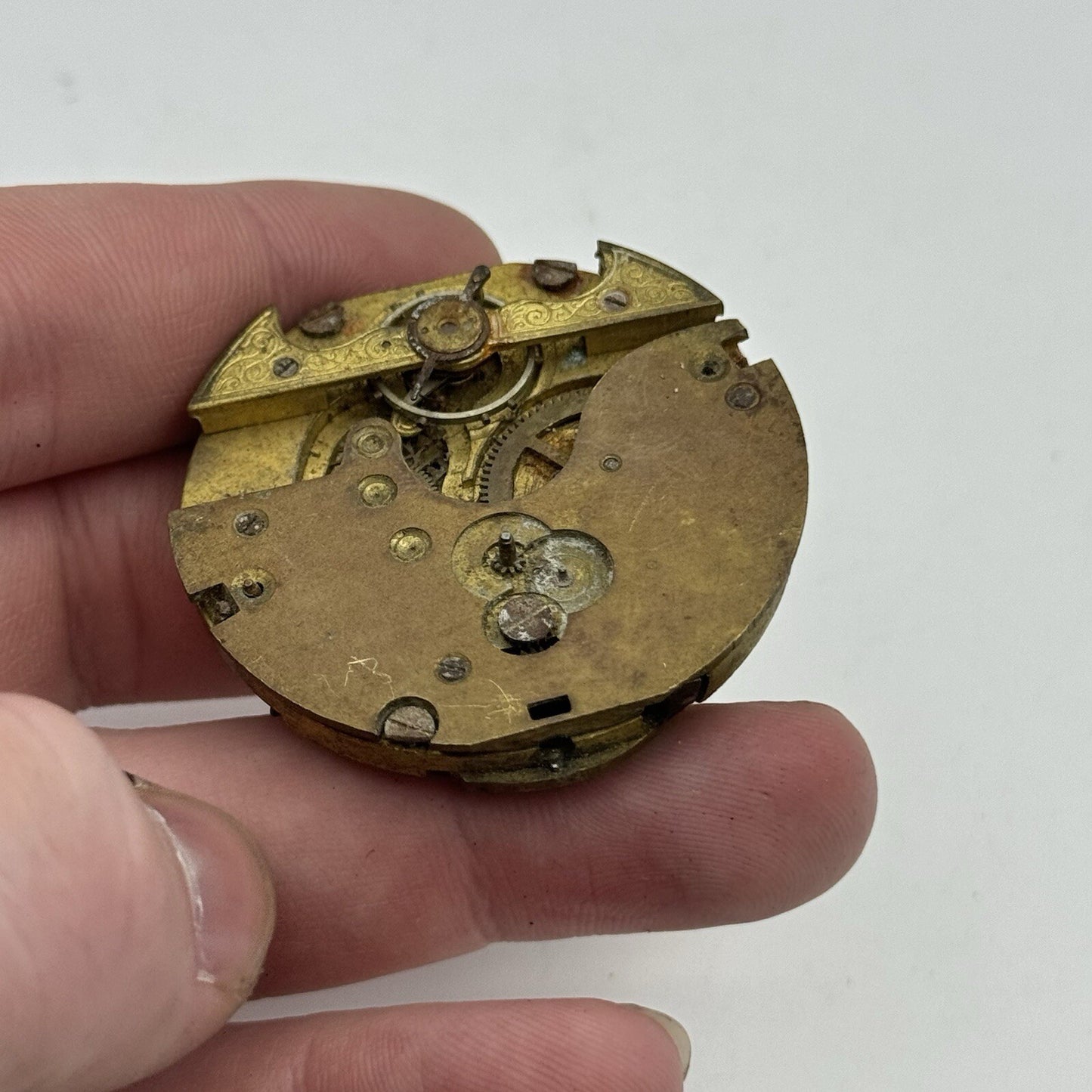 43.5mm Antique Hebdomas 8 Days Pocket Watch Movement To Restore Parts Repair