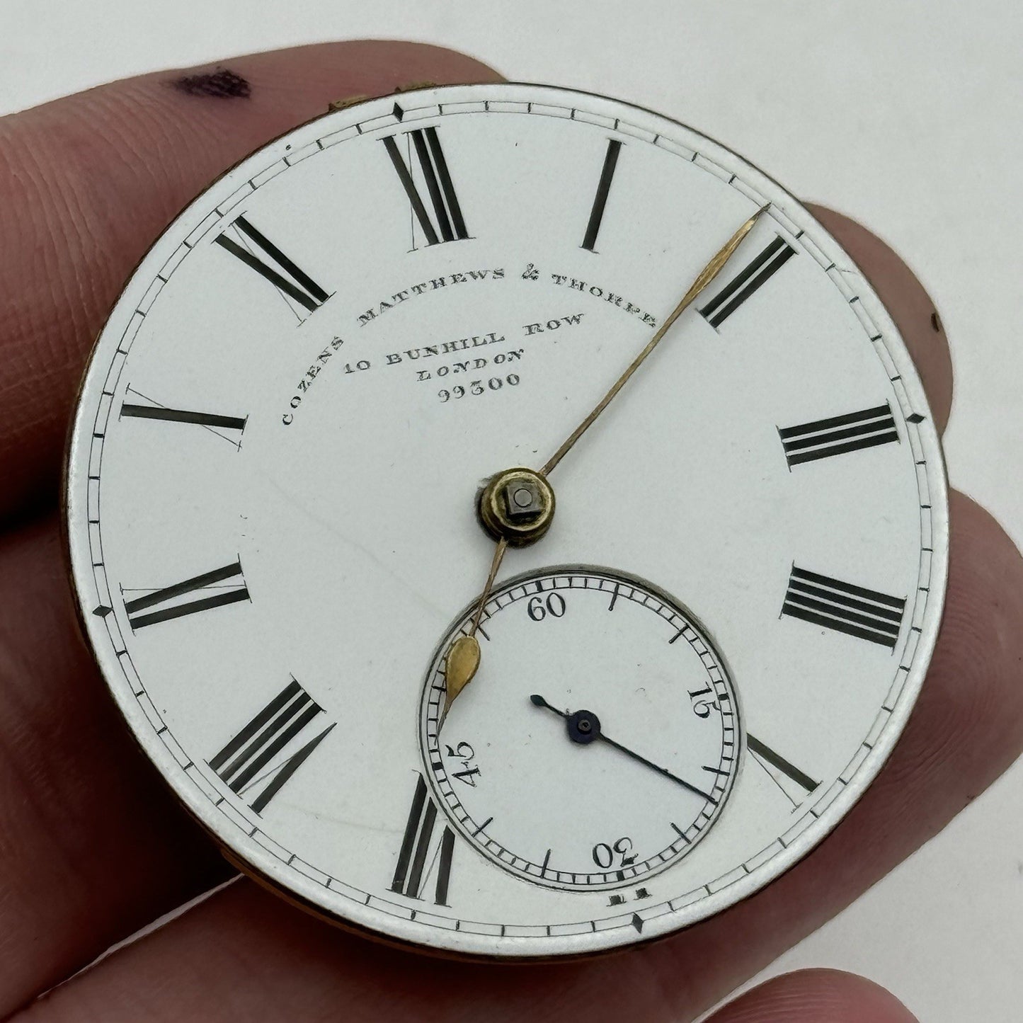High Quality Running Cozens Matthews & Thorpe London Fusee Pocket Watch Movement