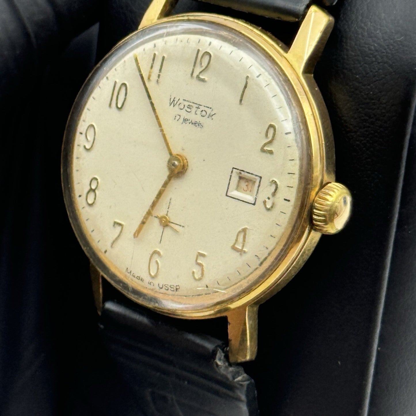 34mm Manual Wind Wostok USSR Date Dial Watch FOR PARTS