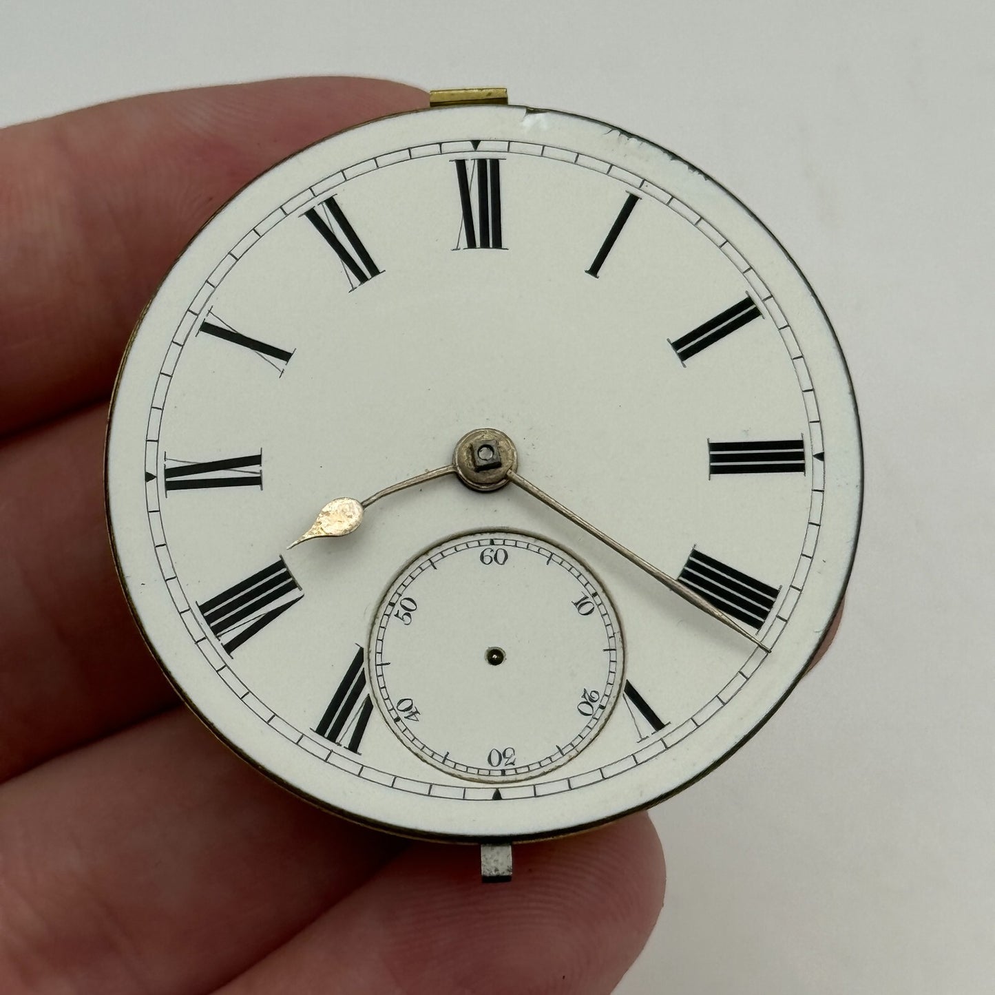 43mm Antique Good Quality Unidentified English Pocket Watch Movement PARTS SPARE