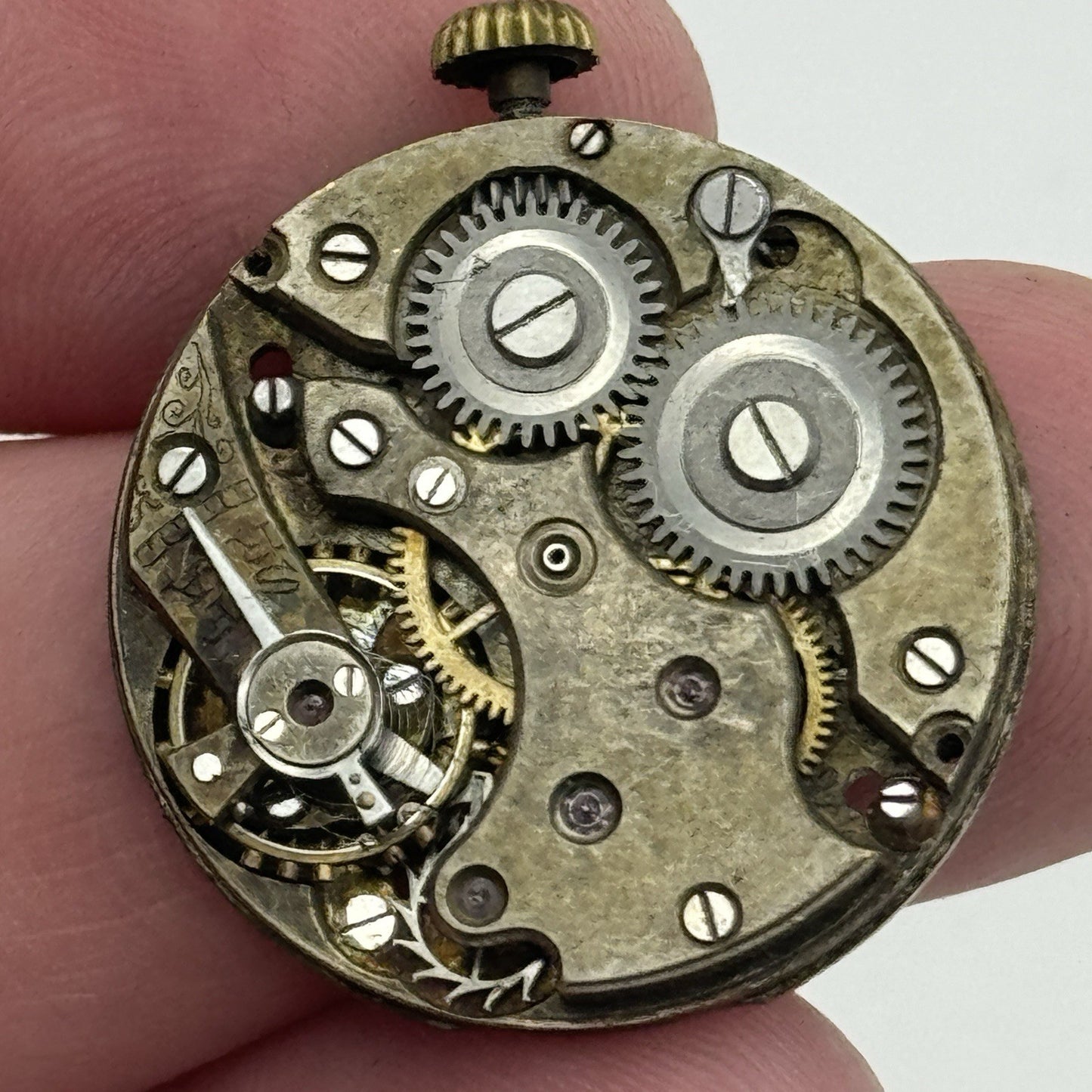 25.7mm ROLEX Rebberg Manual Wind Trench Watch Movement & Dial Antique PARTS