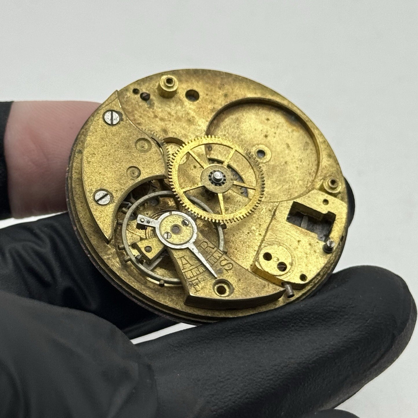 42.4mm Partial Pocket Watch Movement White Porcelain Dial FOR PARTS Restore