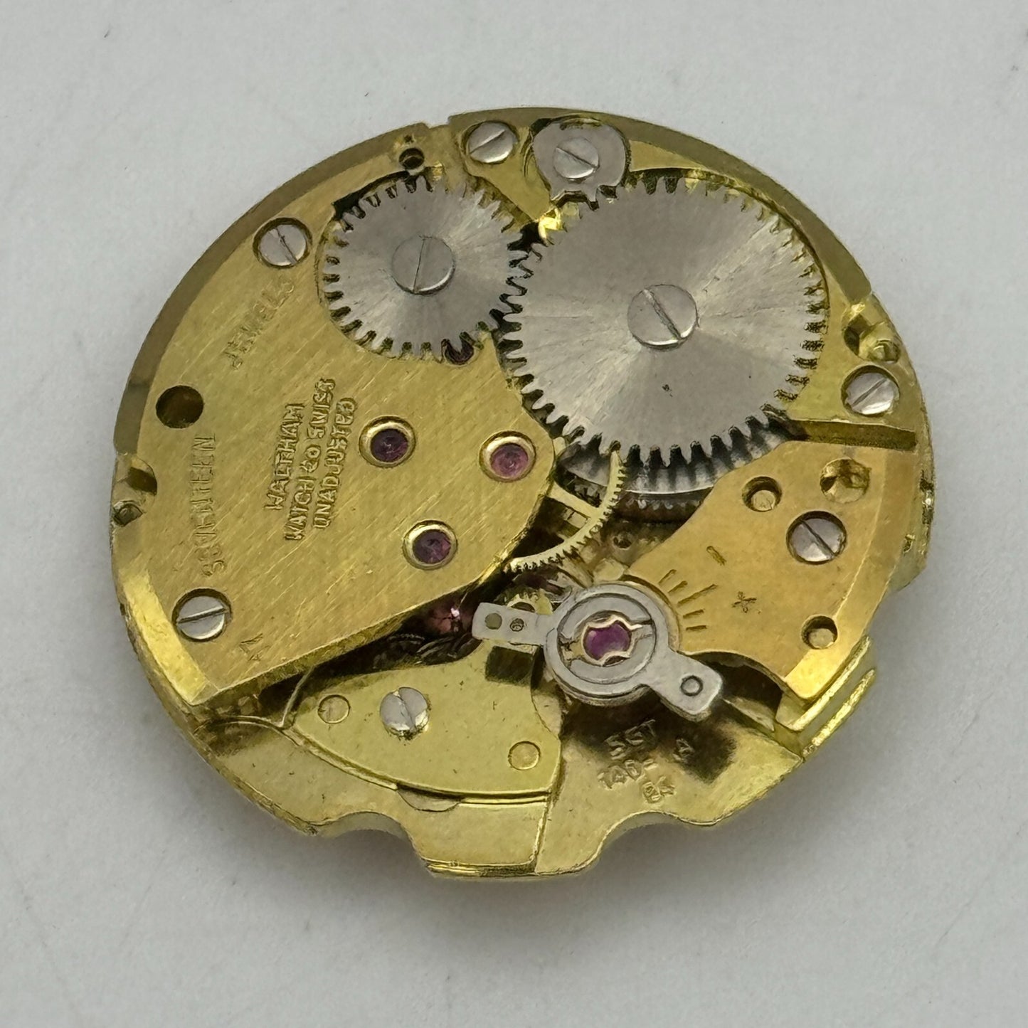 25.9mm Waltham SGT 140-A E4 Manual Wind Watch Movement Swiss Vintage PARTS SPARE