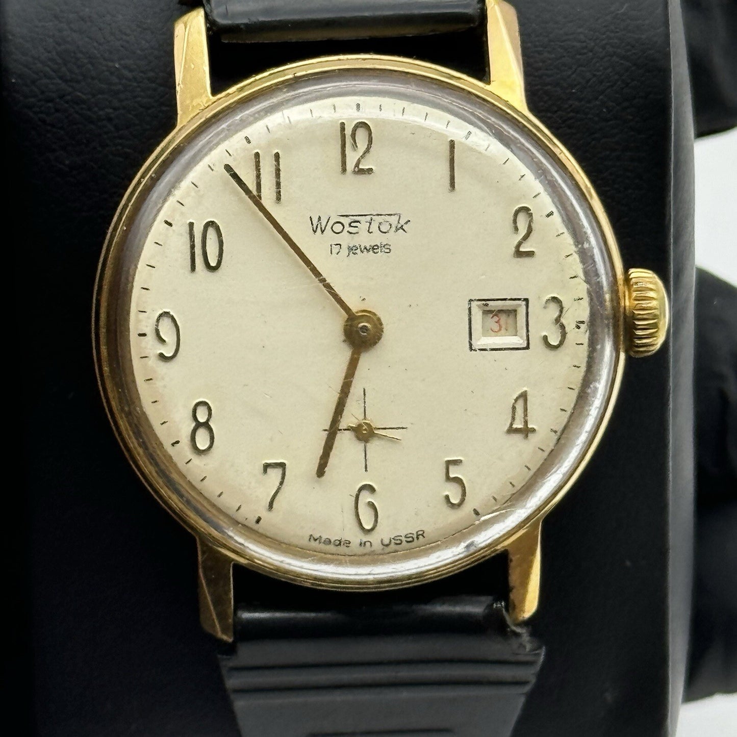 34mm Manual Wind Wostok USSR Date Dial Watch FOR PARTS