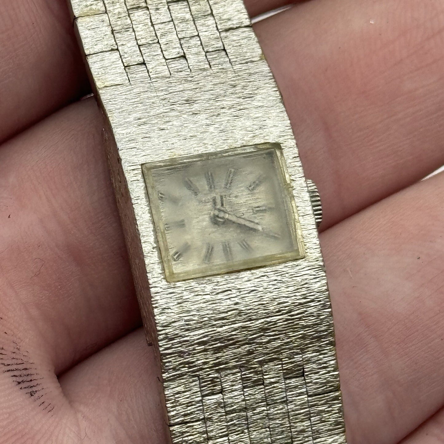 16mm Ladies Rotary Silver Tone Swiss Manual Wind Vintage Watch NOT KEEPING TIME