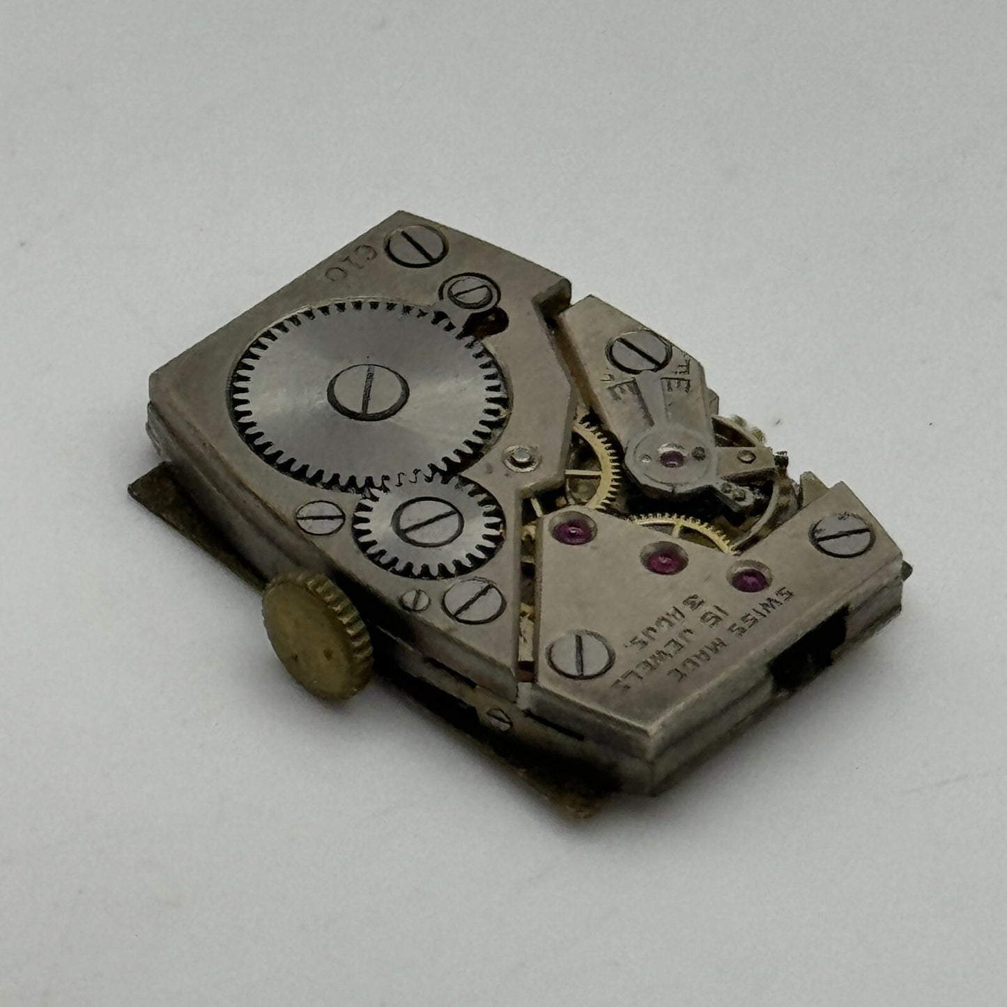 17.7mm Running Marvin Cal 610 Manual Wind Tank Watch Movement Vintage PARTS
