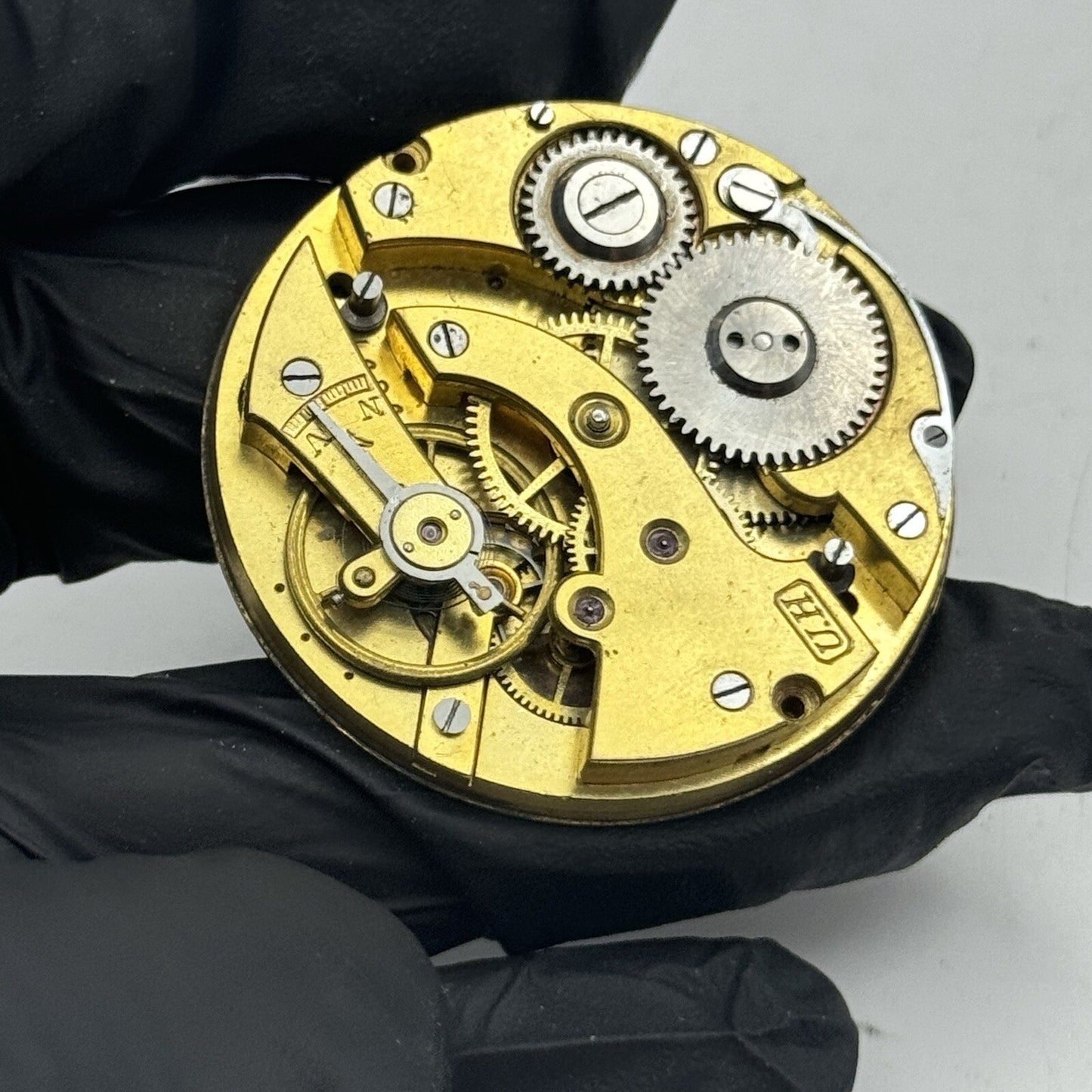 41.4mm Union Horlogere U H Pocket Watch Movement Dial FOR PARTS Restore