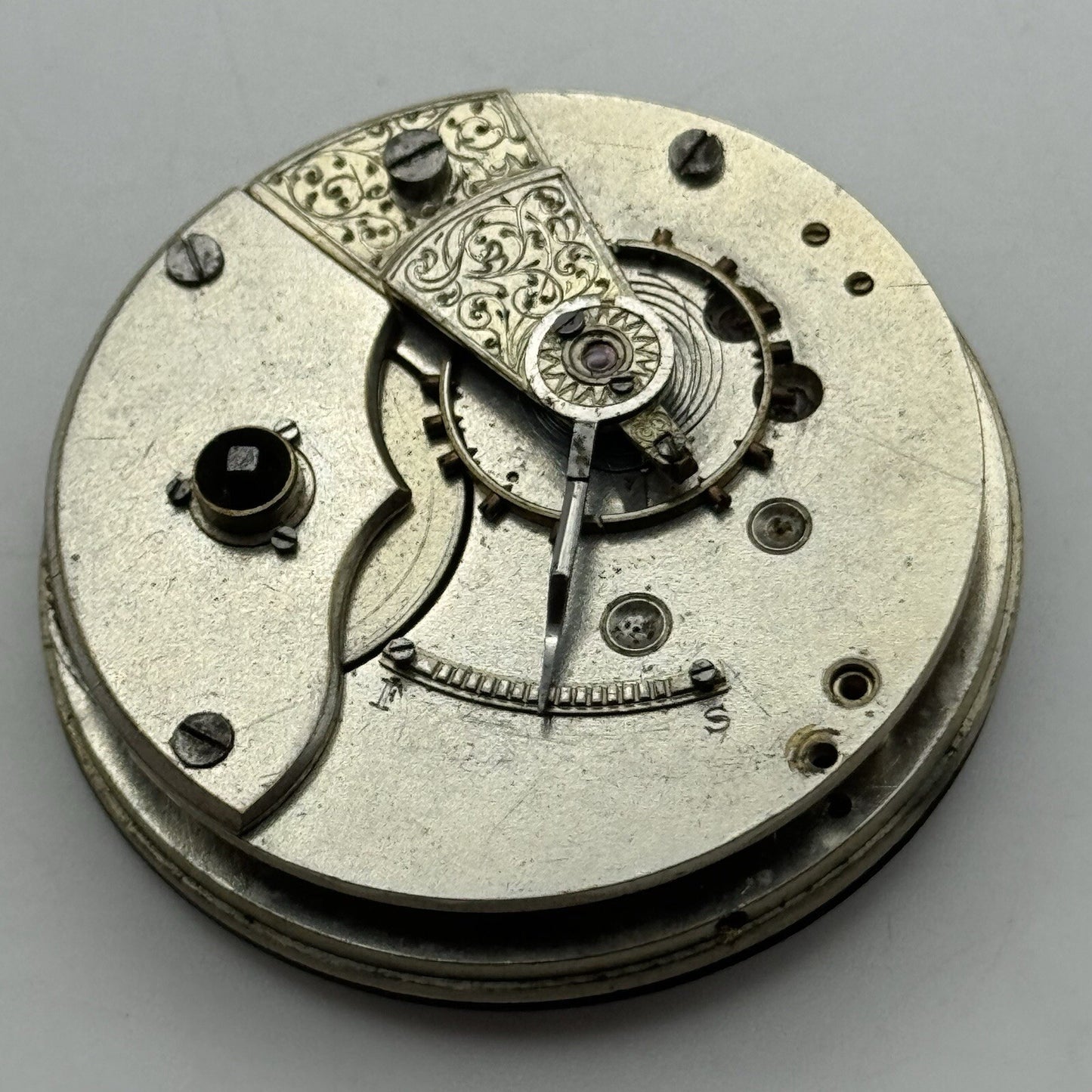 45.7mm H Samuel Fleurier Pocket Watch Movement + 1 Hand + Dial For Parts Repair