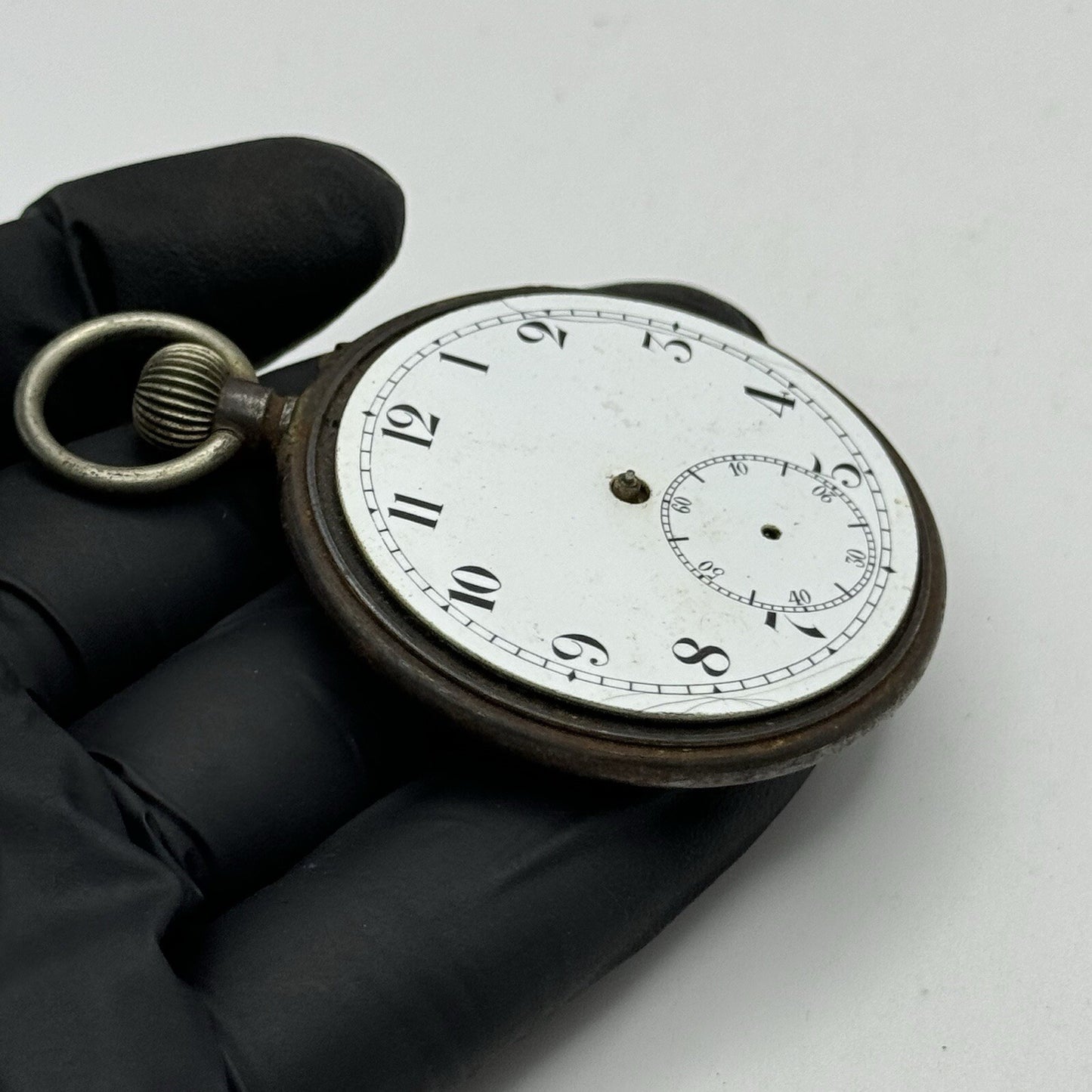 49.8mm Manual Wind Partial Pocket Watch Movement White Dial FOR PARTS