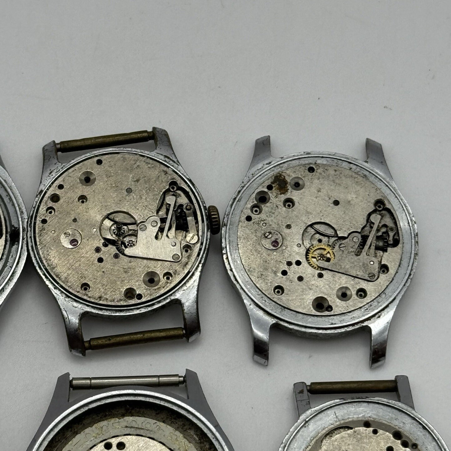 8 x Vintage Soviet Manual Wind Watch Heads For Parts Repair Job Lot Bundle
