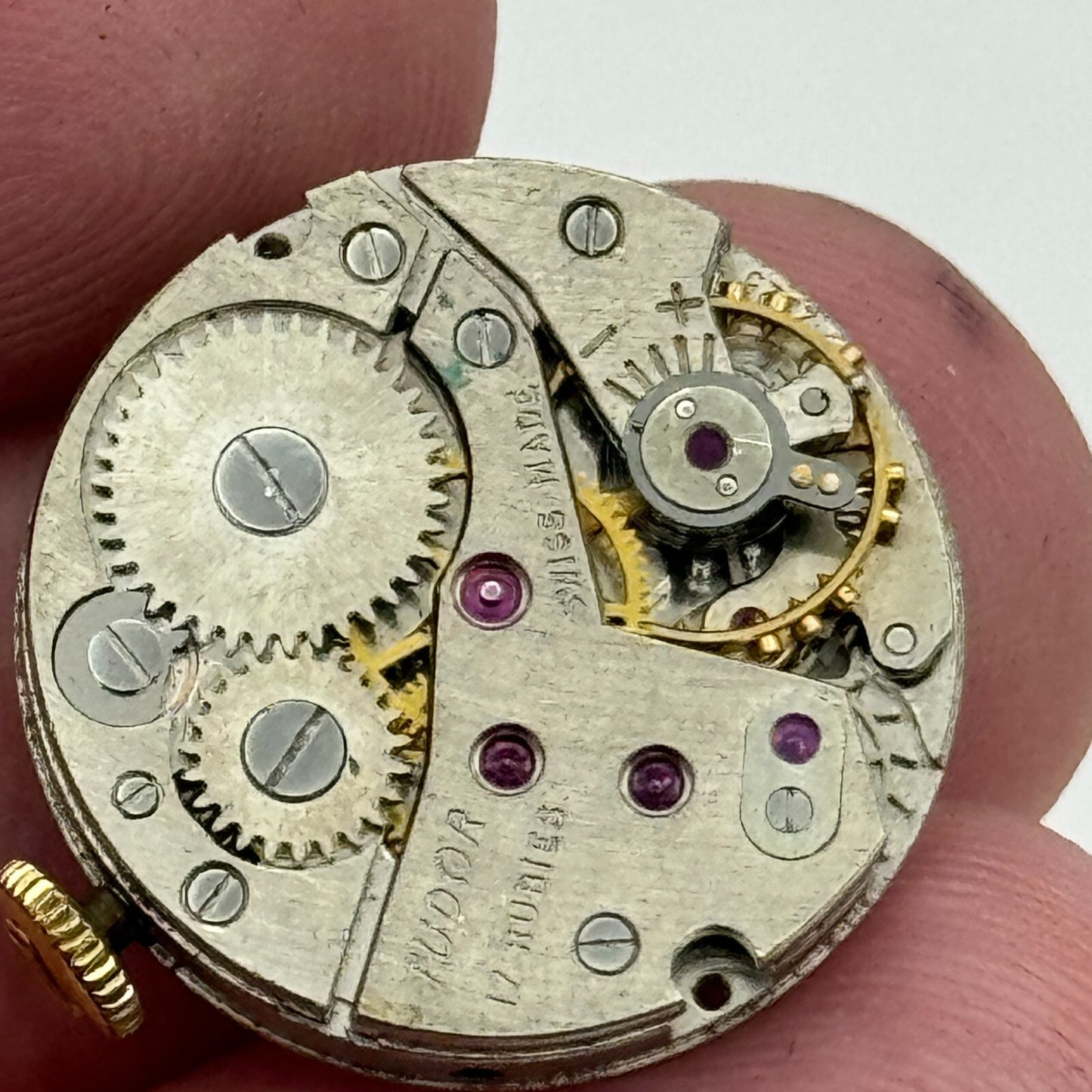 19.6mm Tudor Cal 2325 & 4.2mm Rolex Crown Manual Wind Swiss Watch Movement PARTS