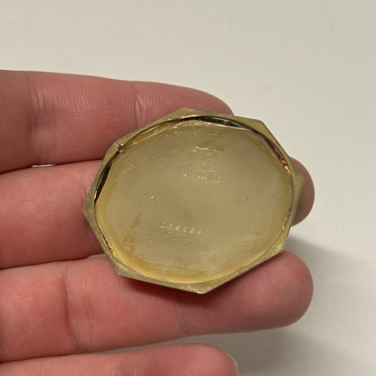 43mm WORKING Vintage Gold Filled York Octagonal Nawco Challenge Pocket Watch