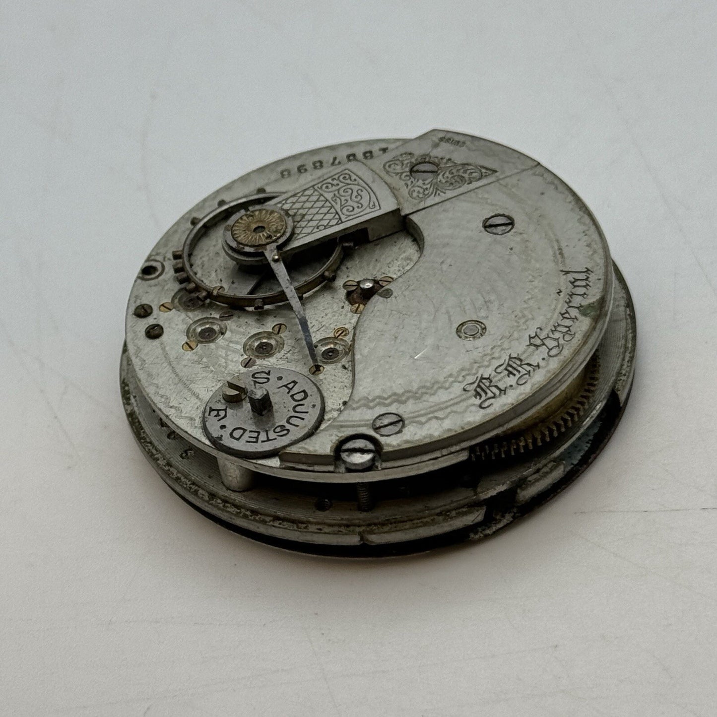 45.7mm Veritoff "Fake" Railroad Special Pocket Watch Movement FOR PARTS
