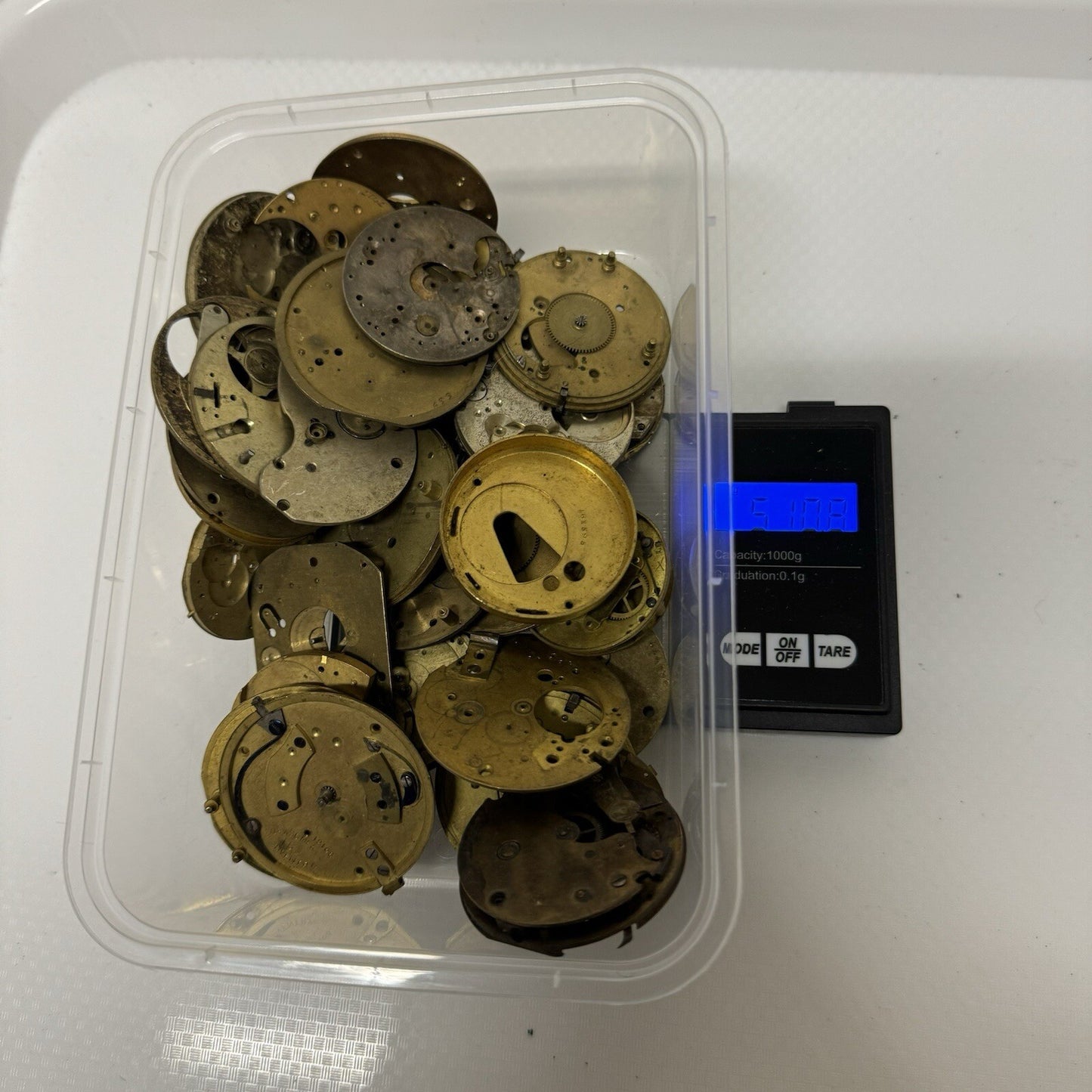 510 Grams Mixed Partial Pocket Watch Movements Watchmakers Job Lot Spares Parts